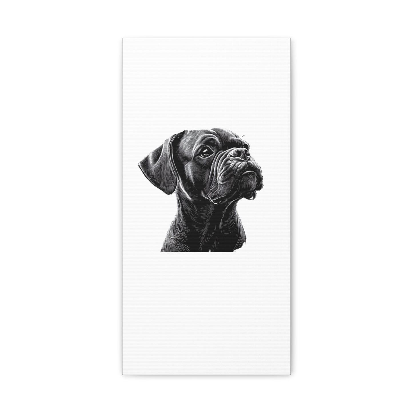 Canvas Wall Art - Black Boxer Dog Portrait - Pet Lover Home Decor
