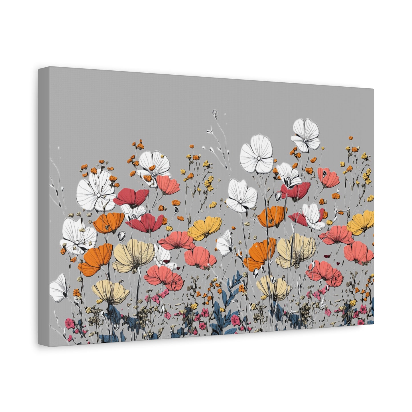 Floral Canvas Wall Art - Vibrant Flower Design for Home Decor