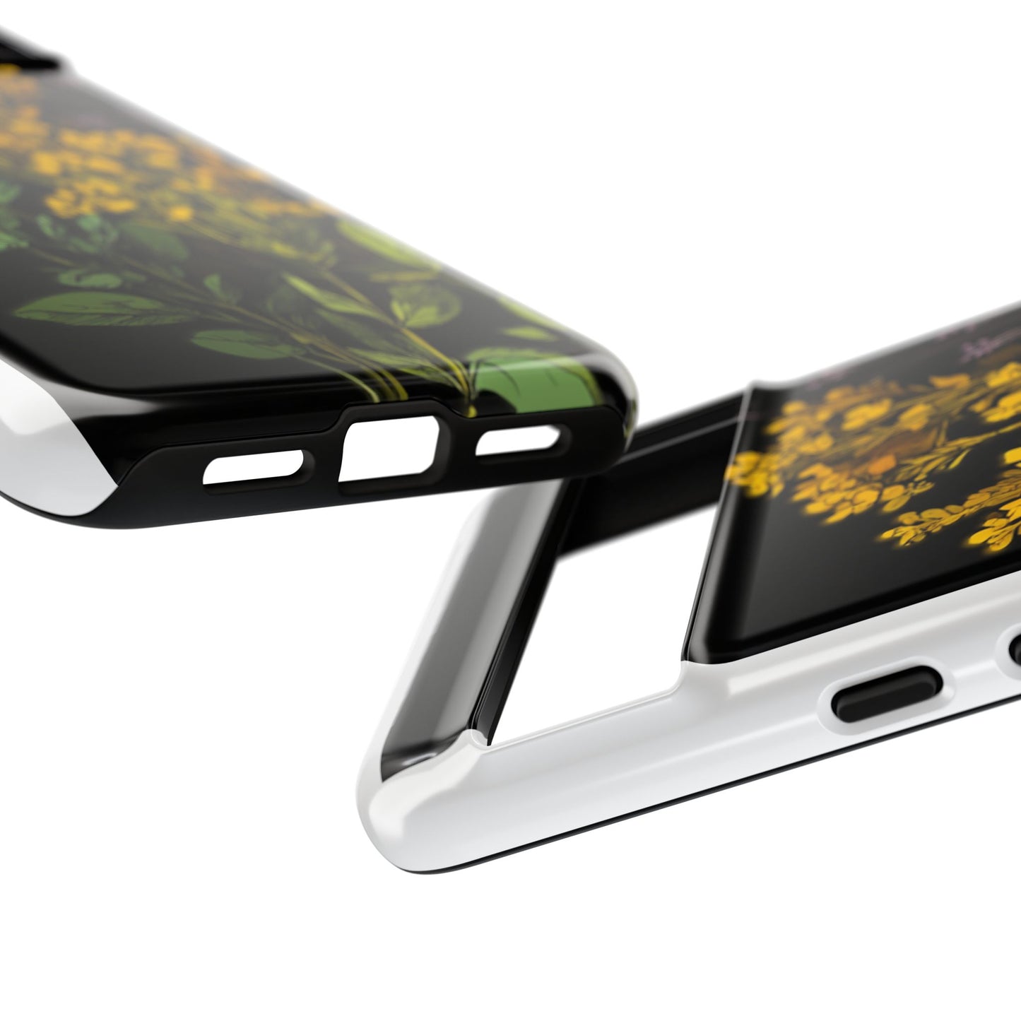 Floral Tough Phone Case - Elegant Yellow Botanical Design
