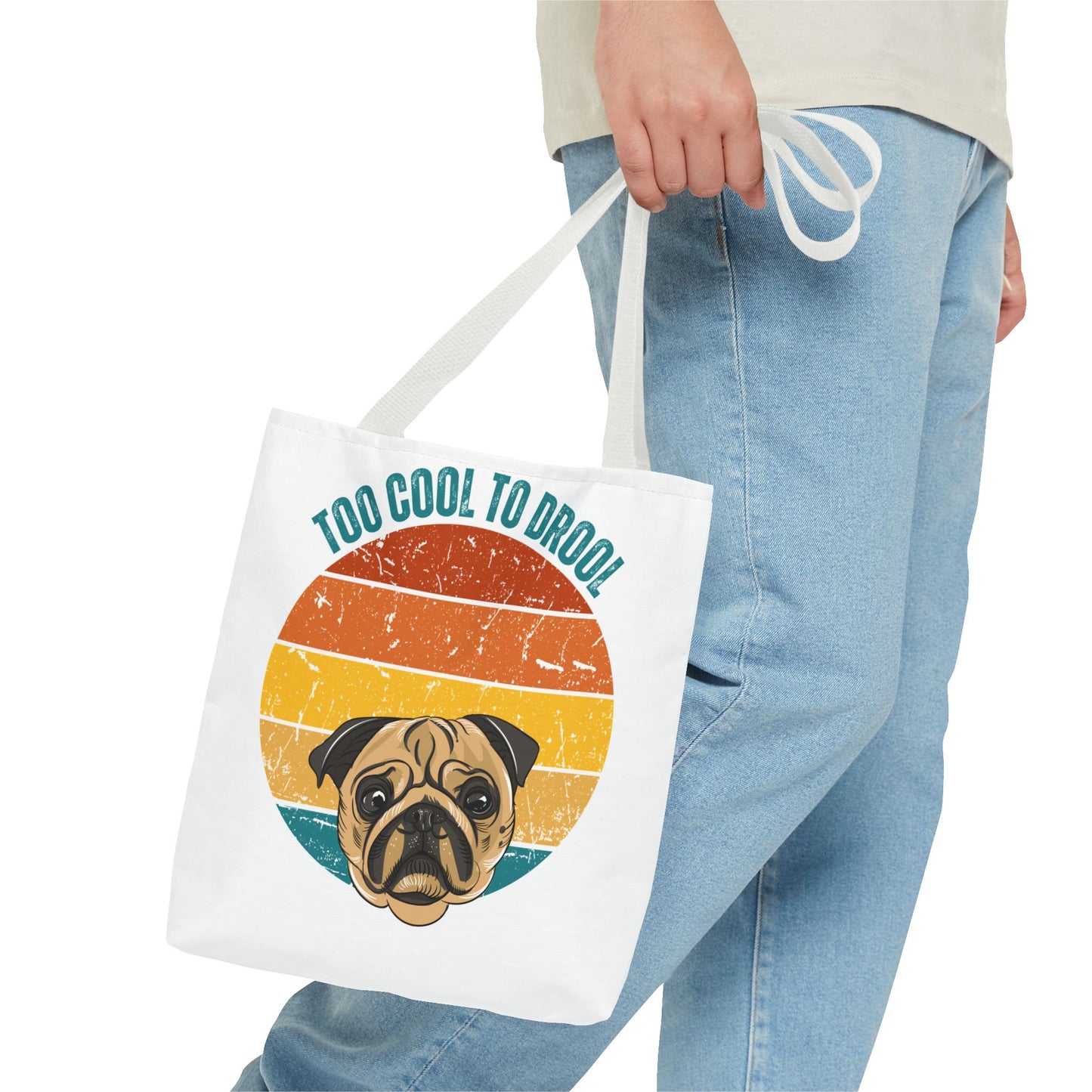 Too Cool to Drool Pug Tote