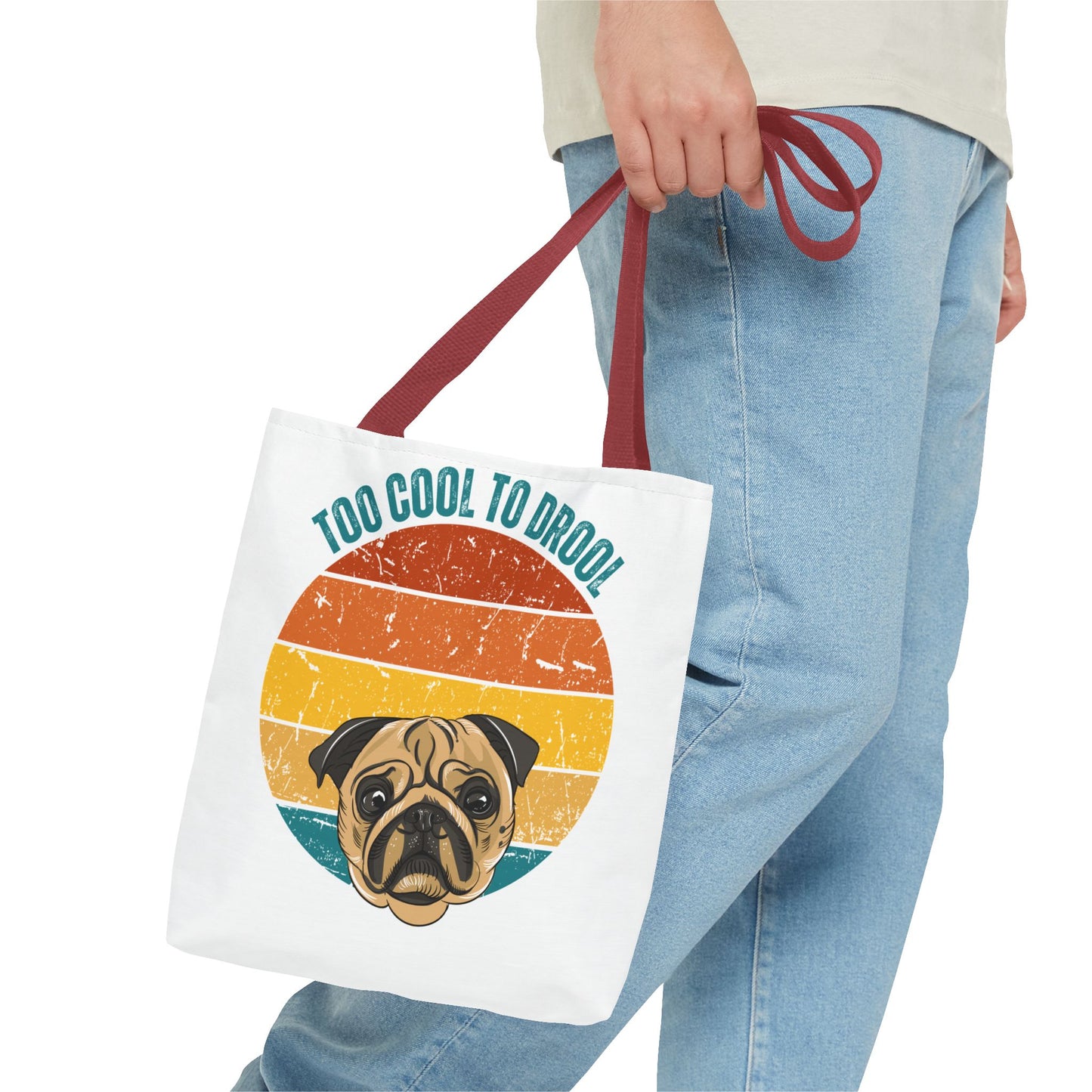 Too Cool to Drool Pug Tote