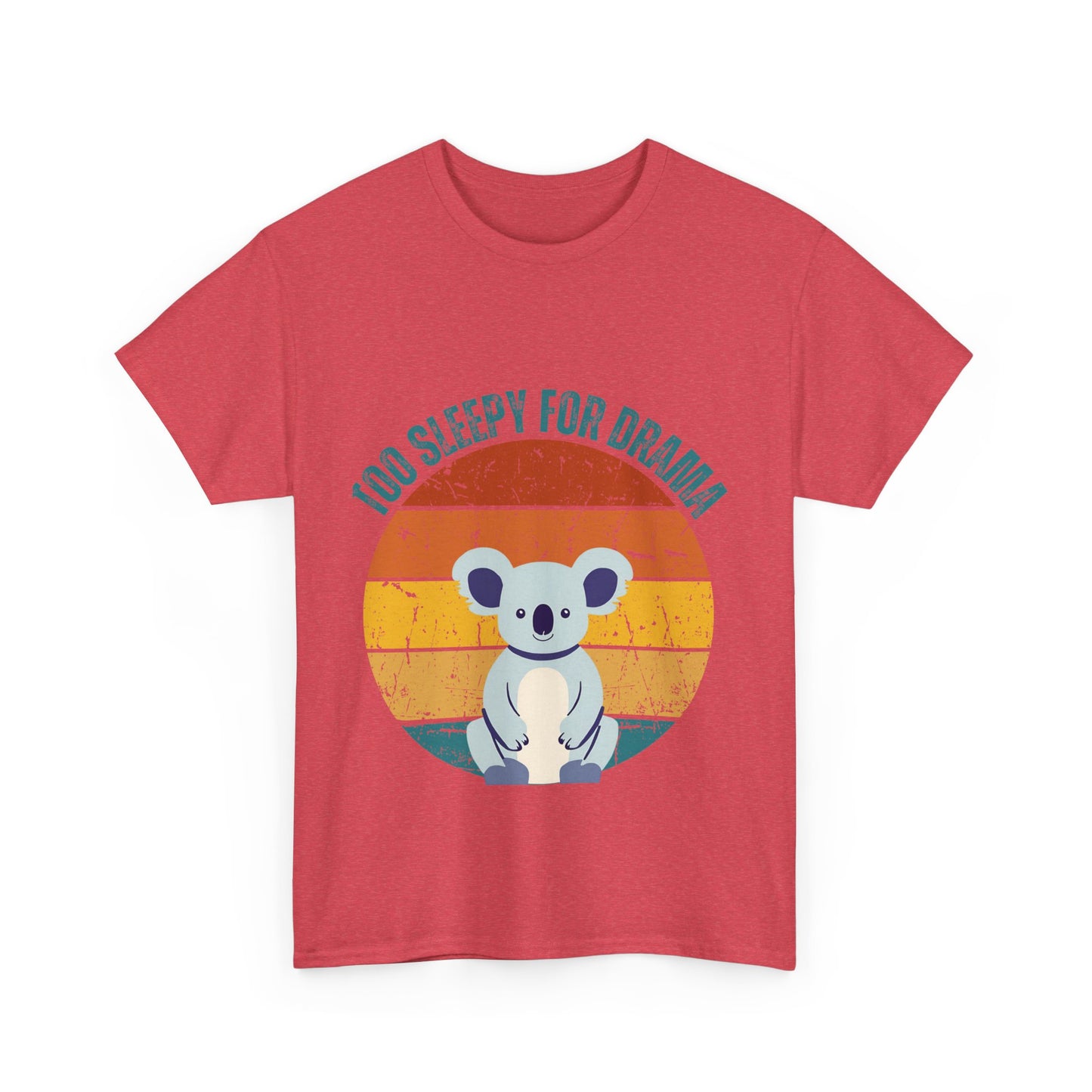 Sleepy for Drama Unisex Heavy Cotton Tee - Cute Koala Graphic T-Shirt