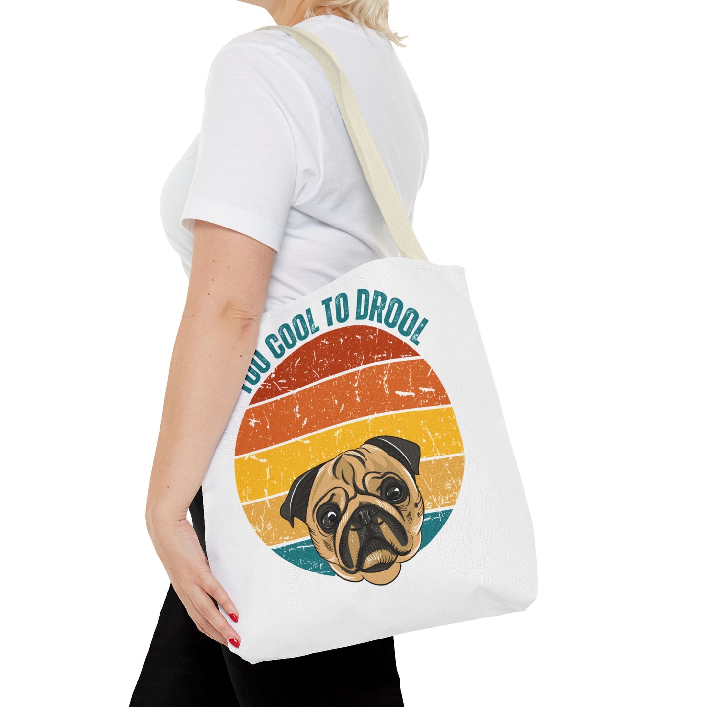 Too Cool to Drool Pug Tote