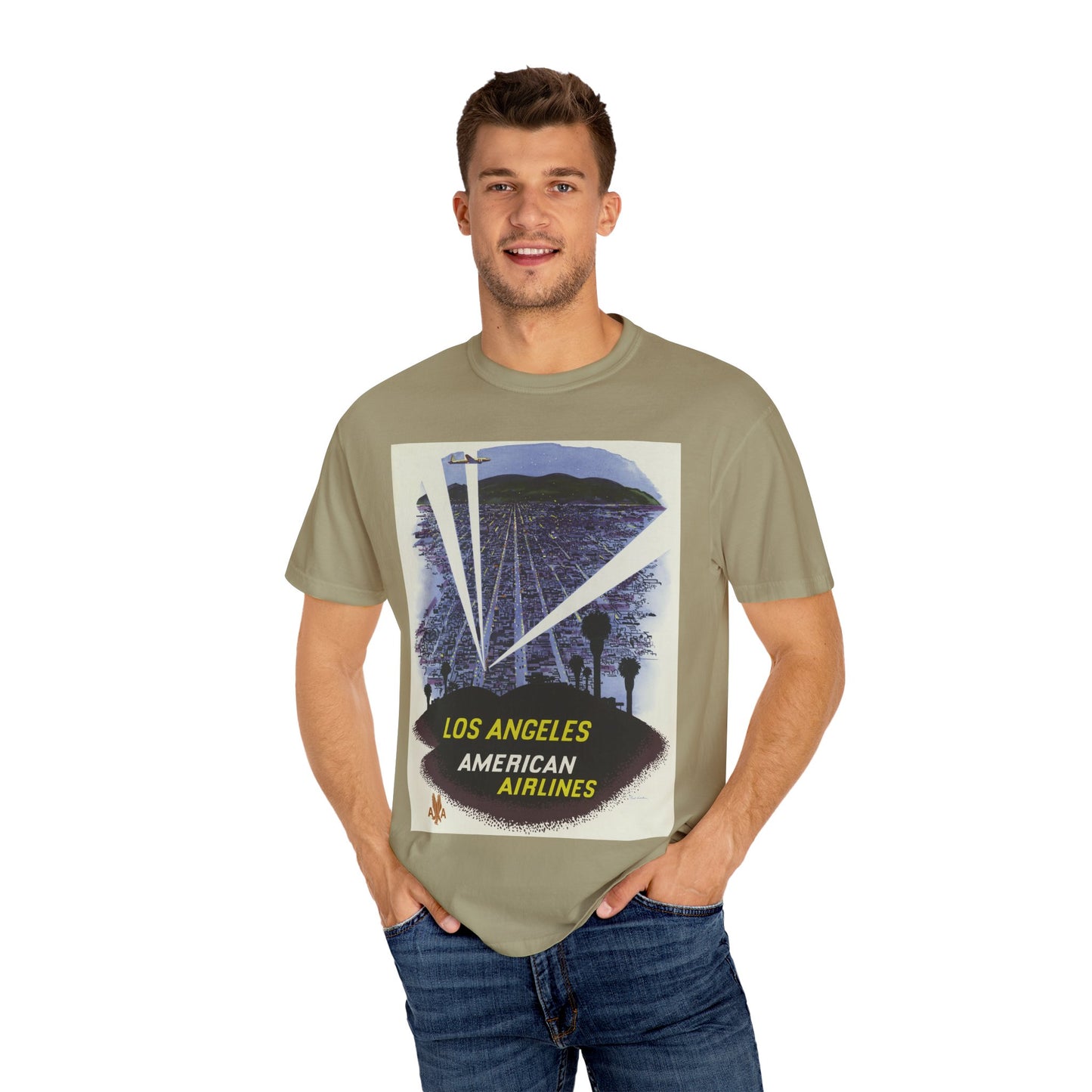 Los Angeles American Airlines Vintage T-shirt - Unisex Garment-Dyed Tee