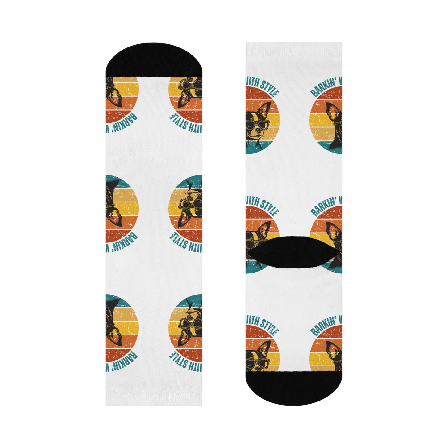 Fun Pet-Themed Cushioned Crew Socks - 'Barkin' With Style'