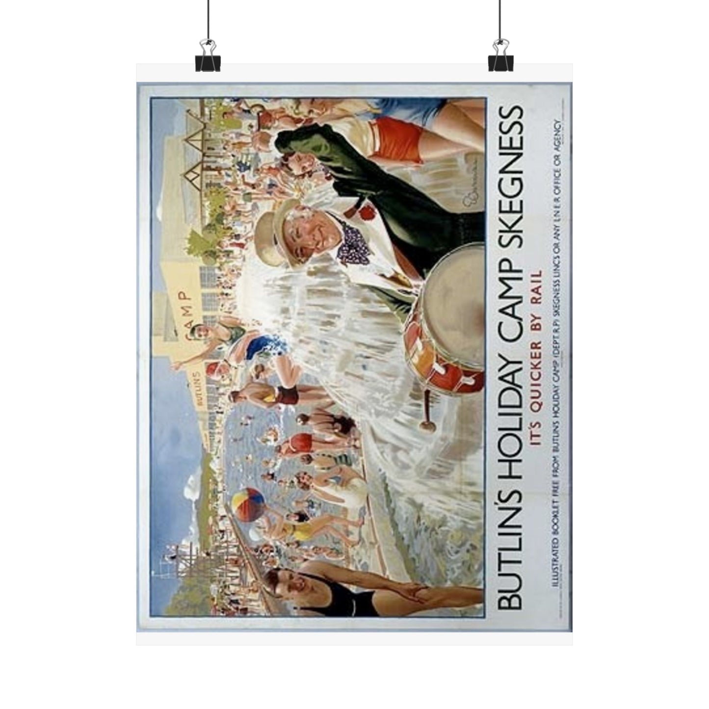 Butlins Holiday Camp Skegness Vintage Poster - Matte Vertical Wall Art