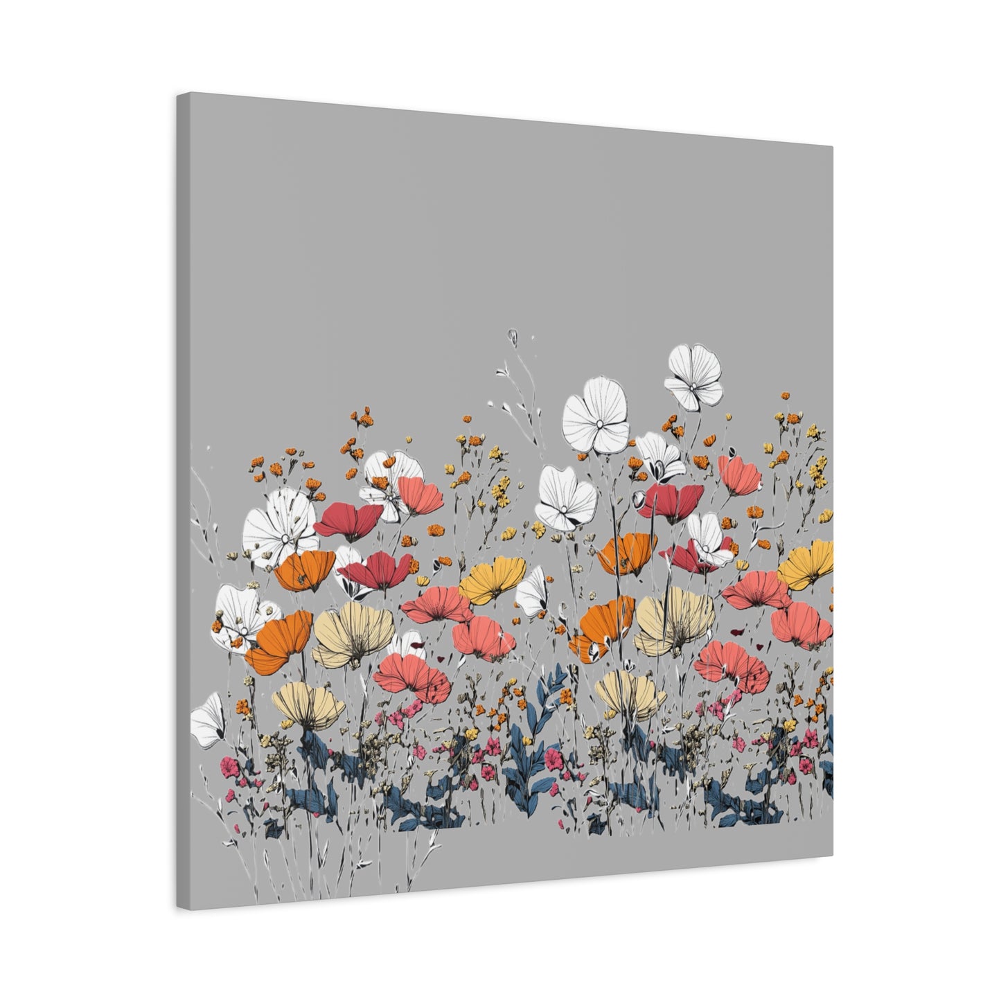 Floral Canvas Wall Art - Vibrant Flower Design for Home Decor