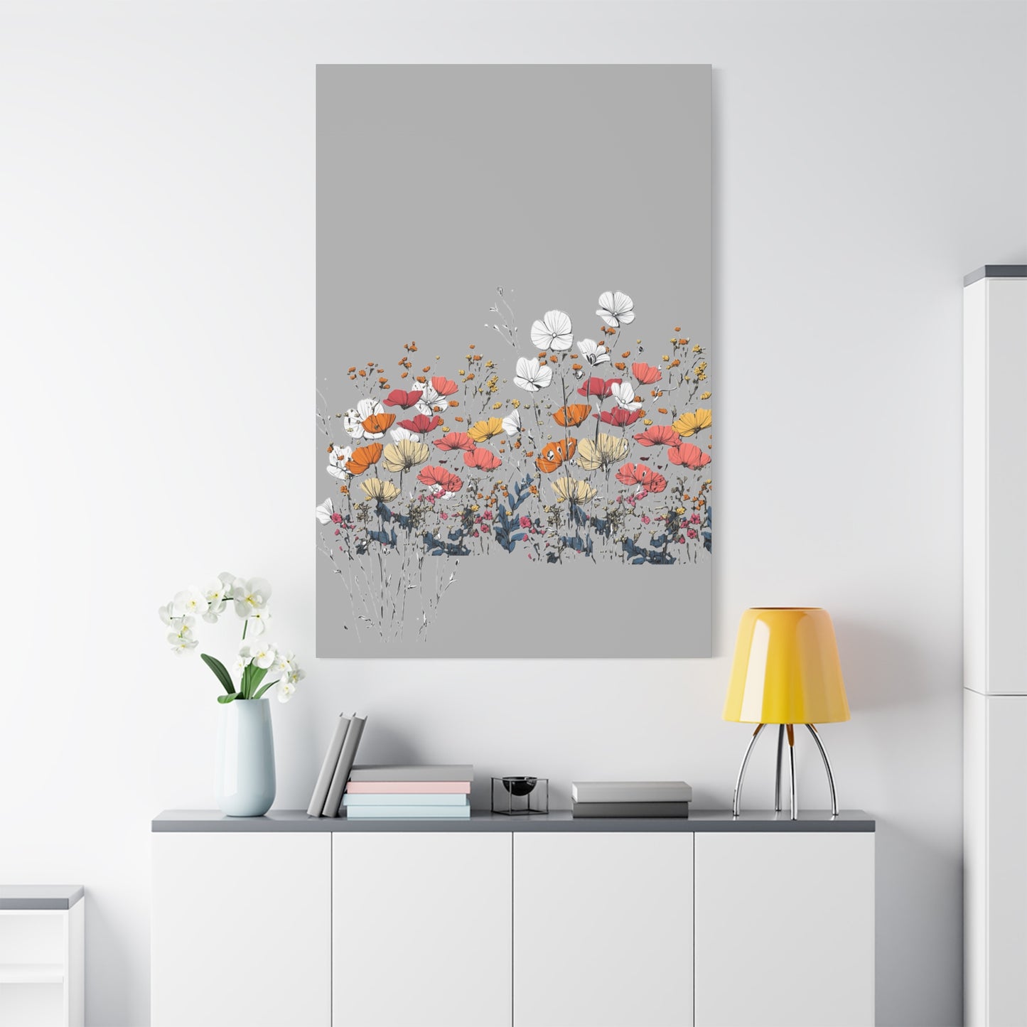 Floral Canvas Wall Art - Vibrant Flower Design for Home Decor