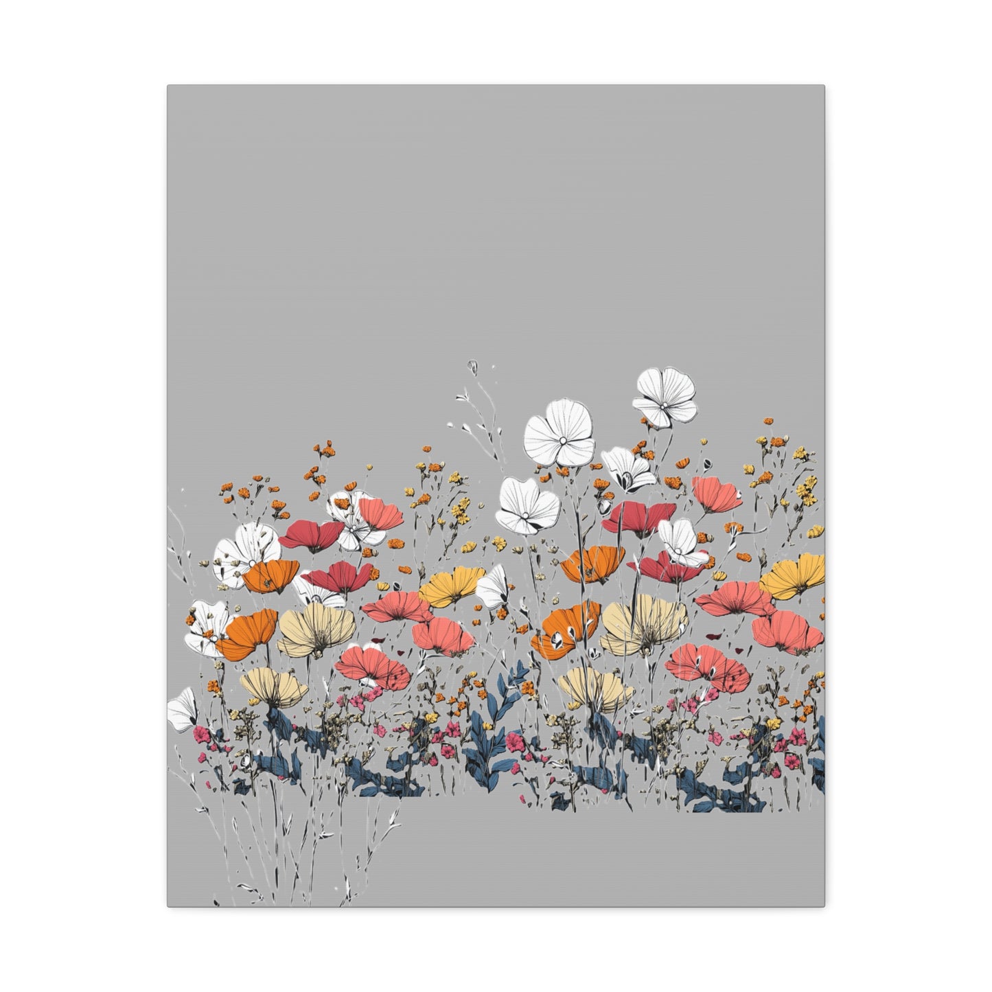 Floral Canvas Wall Art - Vibrant Flower Design for Home Decor