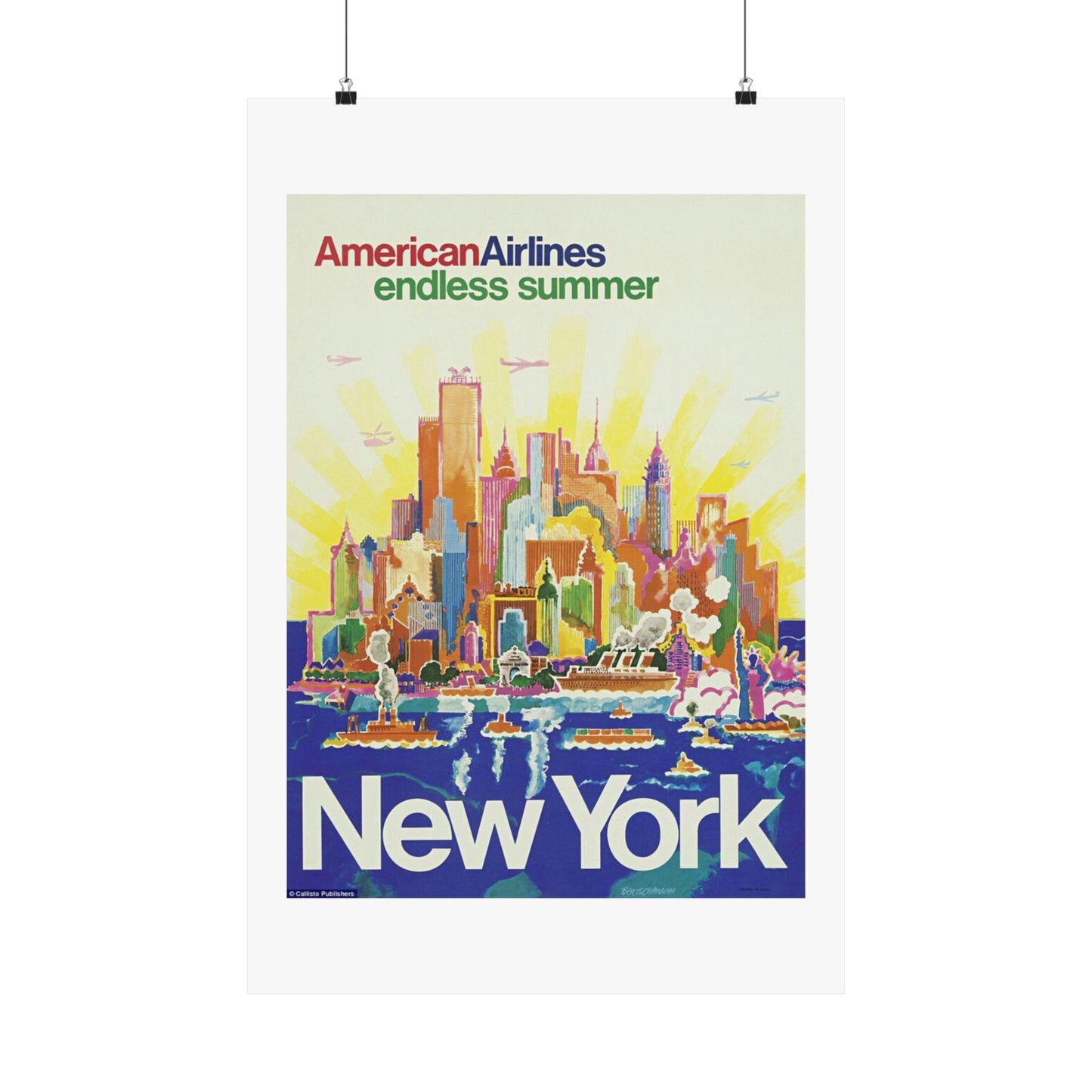 Vintage New York City Travel Poster - Endless Summer Wall Art