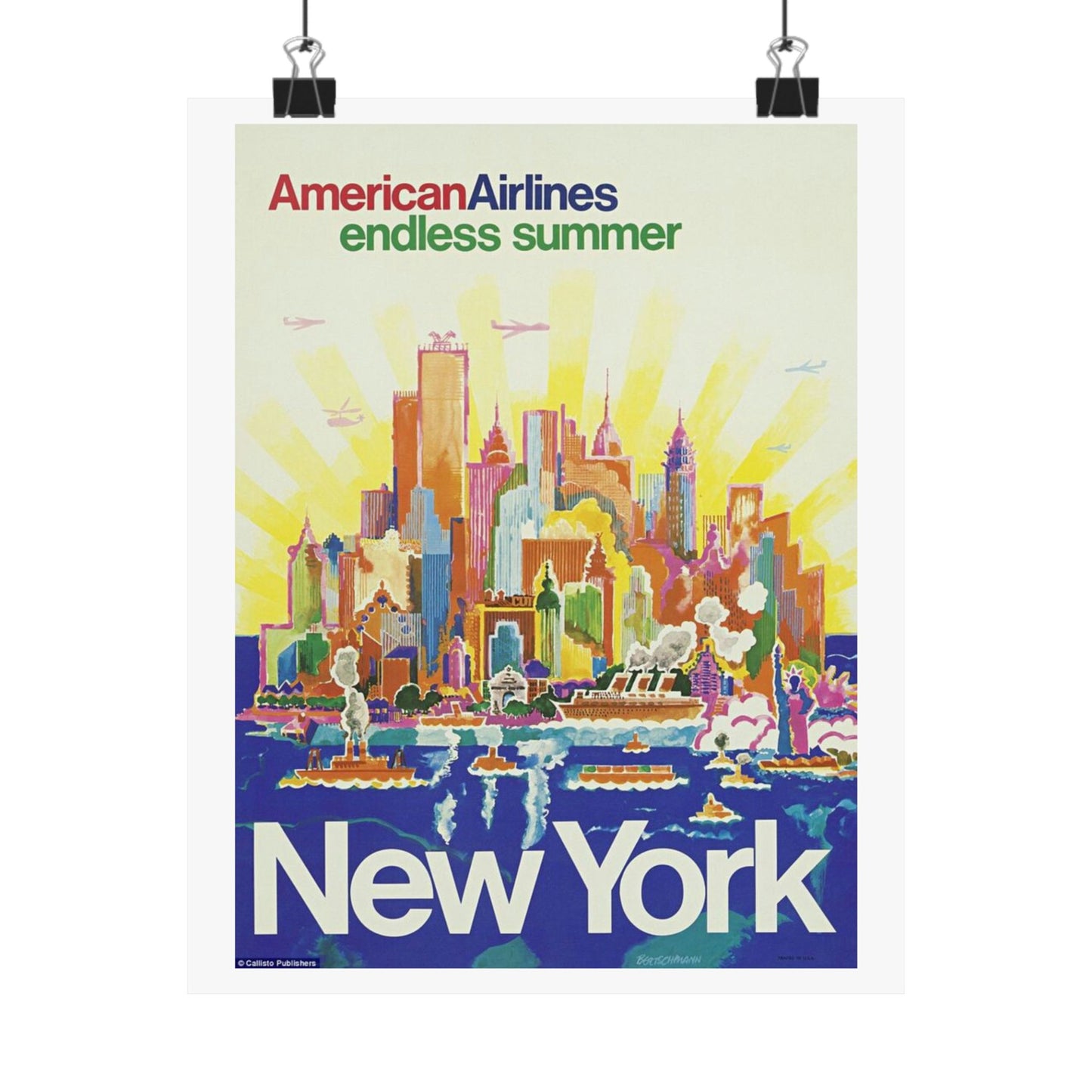 Vintage New York City Travel Poster - Endless Summer Wall Art