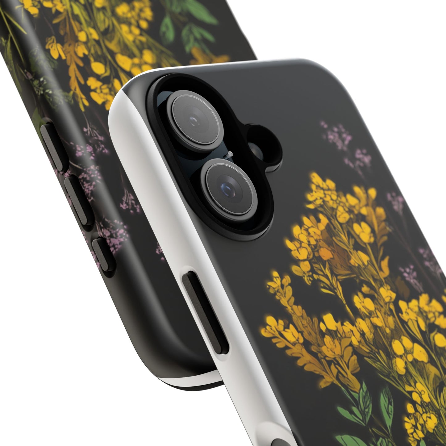 Floral Tough Phone Case - Elegant Yellow Botanical Design