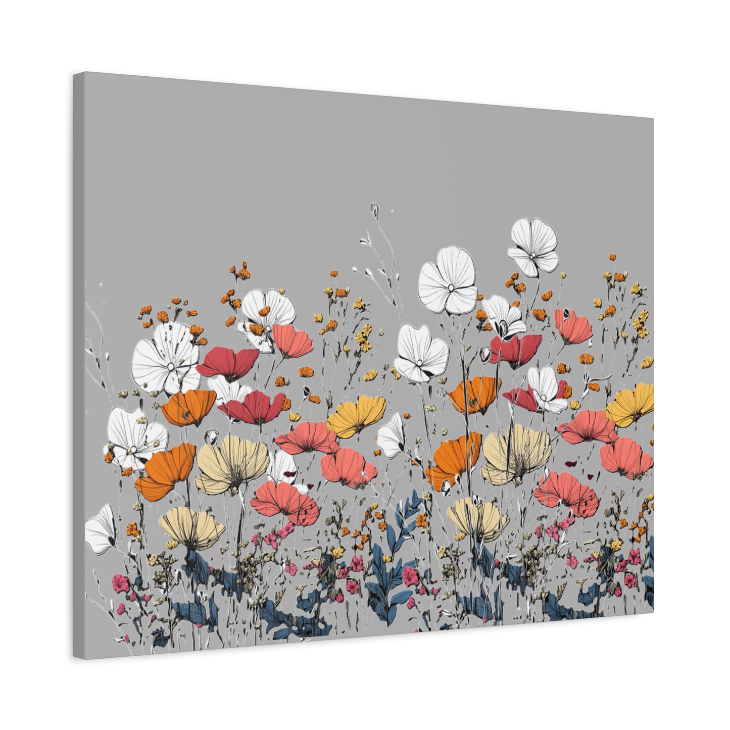 Floral Canvas Wall Art - Vibrant Flower Design for Home Decor