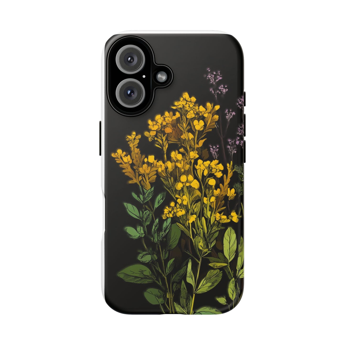 Floral Tough Phone Case - Elegant Yellow Botanical Design