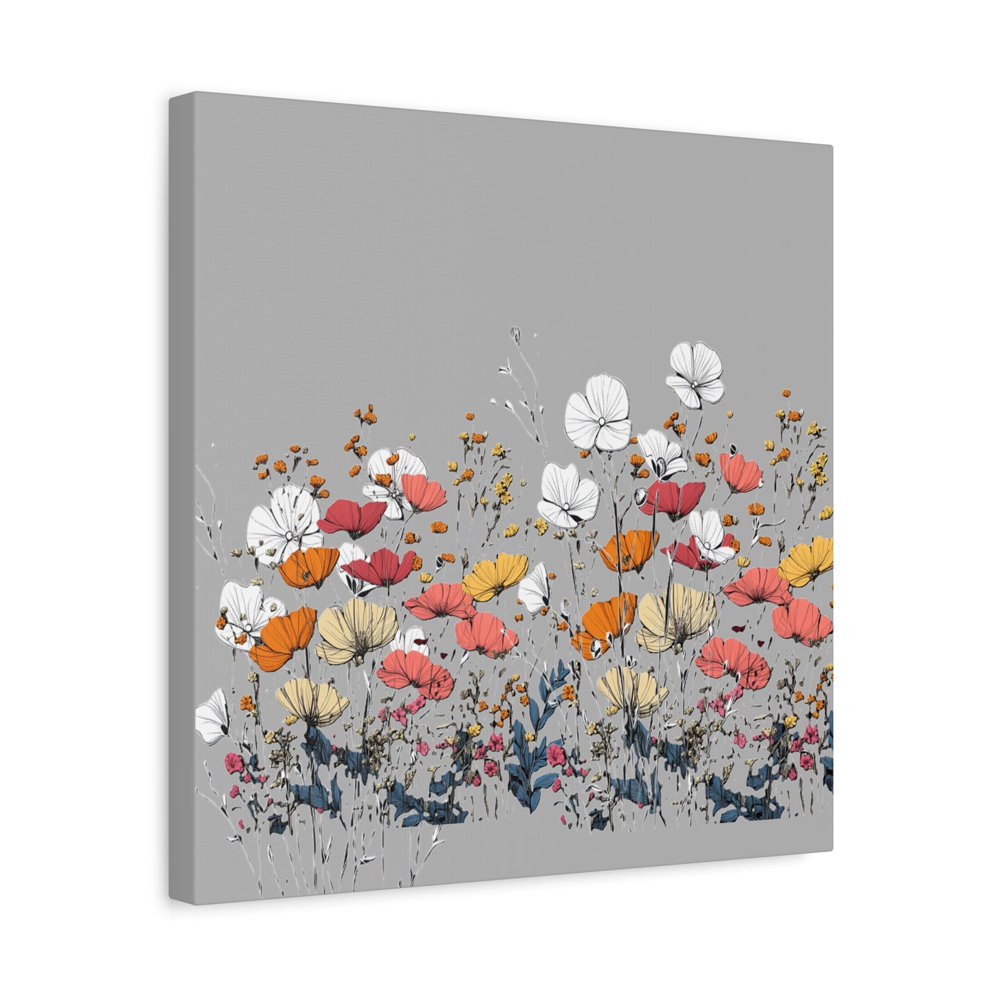 Floral Canvas Wall Art - Vibrant Flower Design for Home Decor