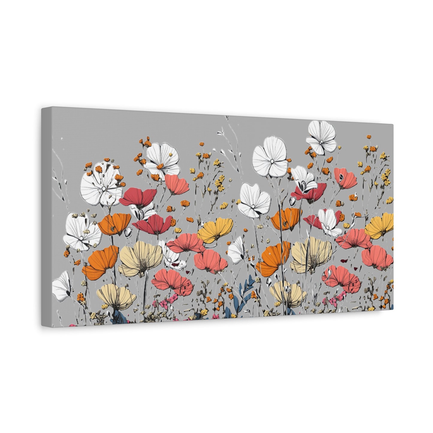 Floral Canvas Wall Art - Vibrant Flower Design for Home Decor