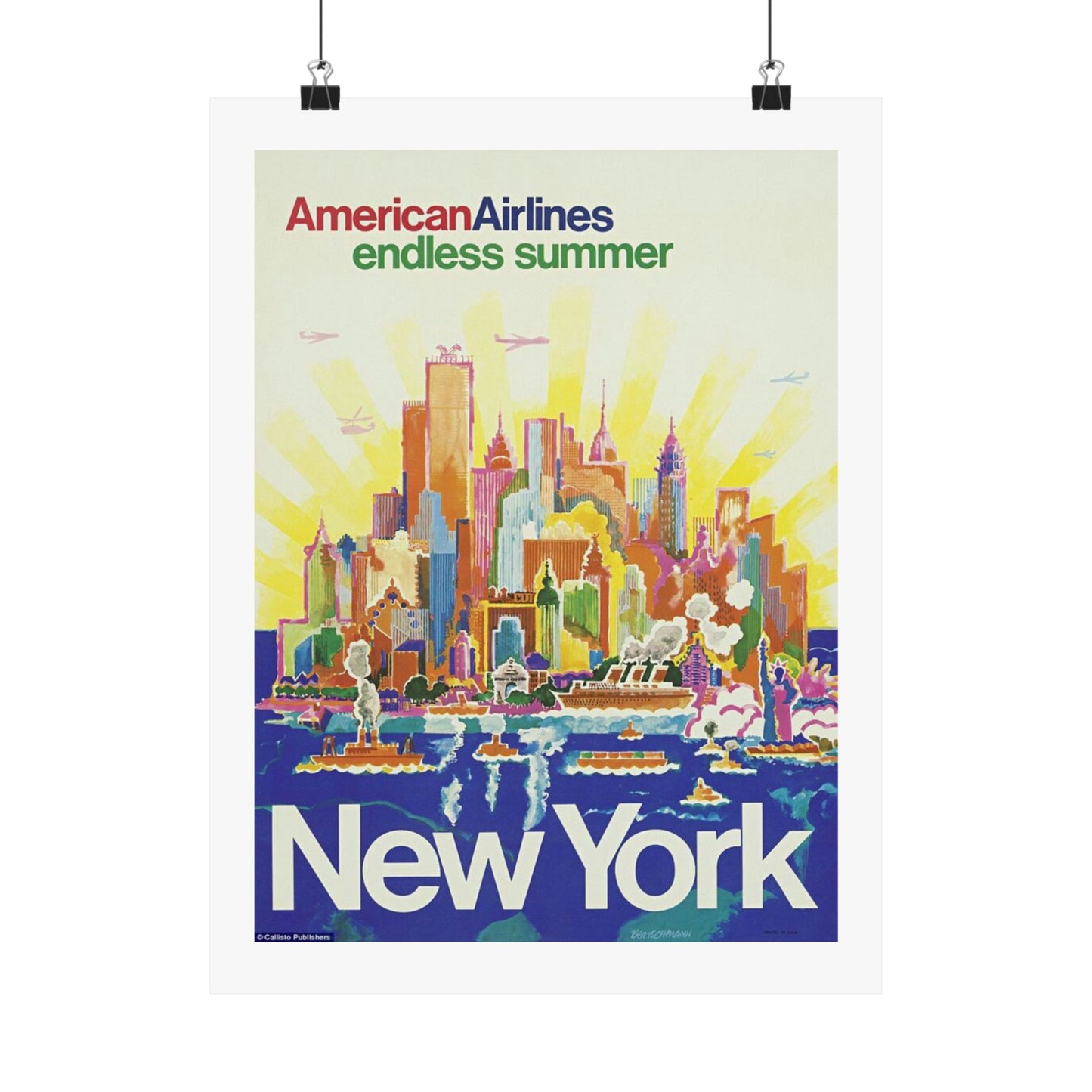 Vintage New York City Travel Poster - Endless Summer Wall Art