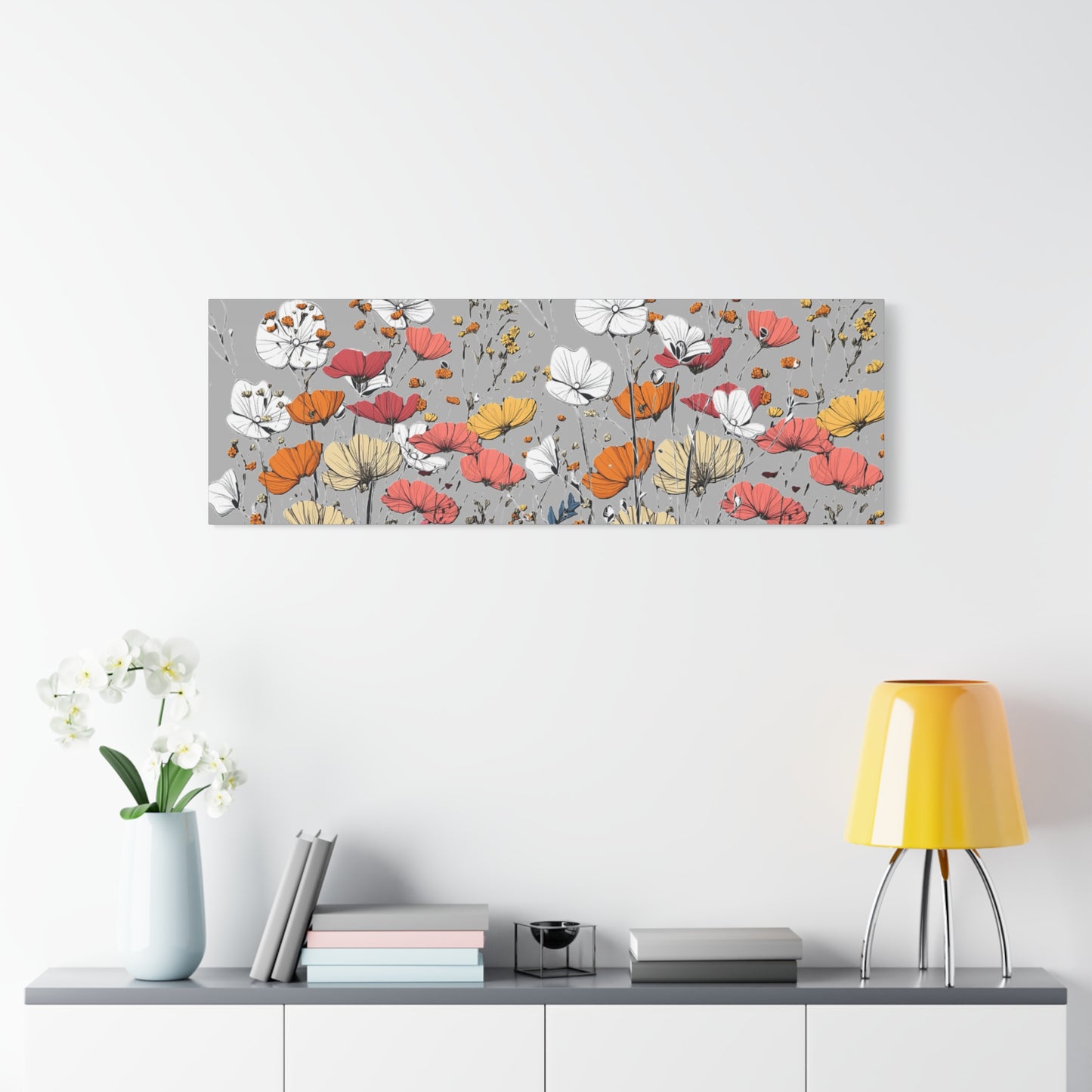 Floral Canvas Wall Art - Vibrant Flower Design for Home Decor