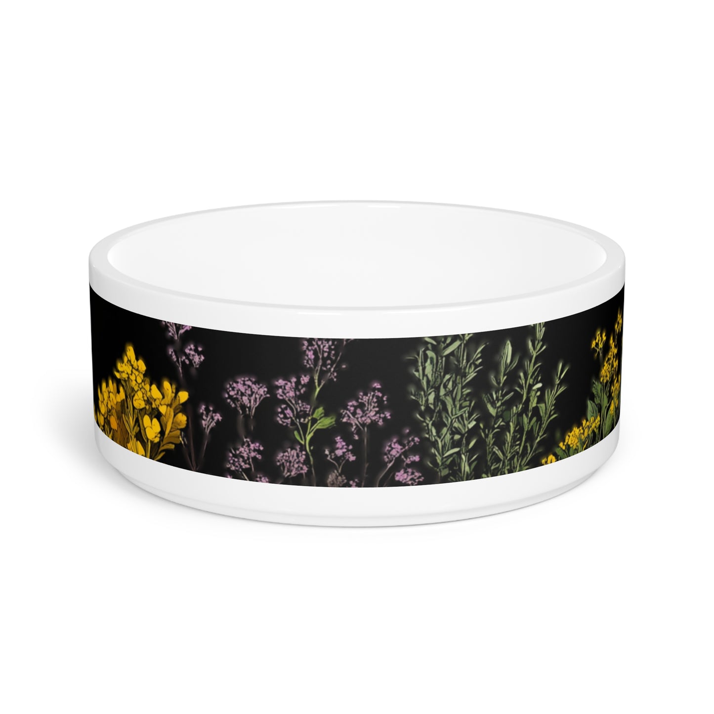 Floral Design Pet Bowl - Elegant & Stylish Dog/Cat Dish for Home