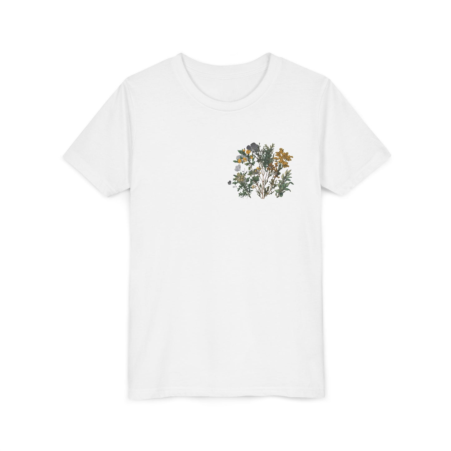 Youth Floral Design Short Sleeve Tee - Nature Inspired Kids Shirt