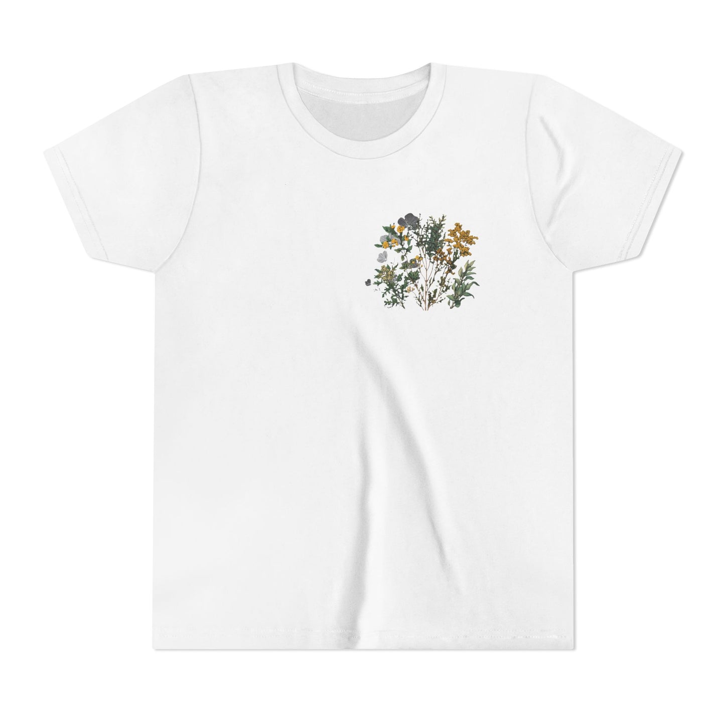 Youth Floral Design Short Sleeve Tee - Nature Inspired Kids Shirt