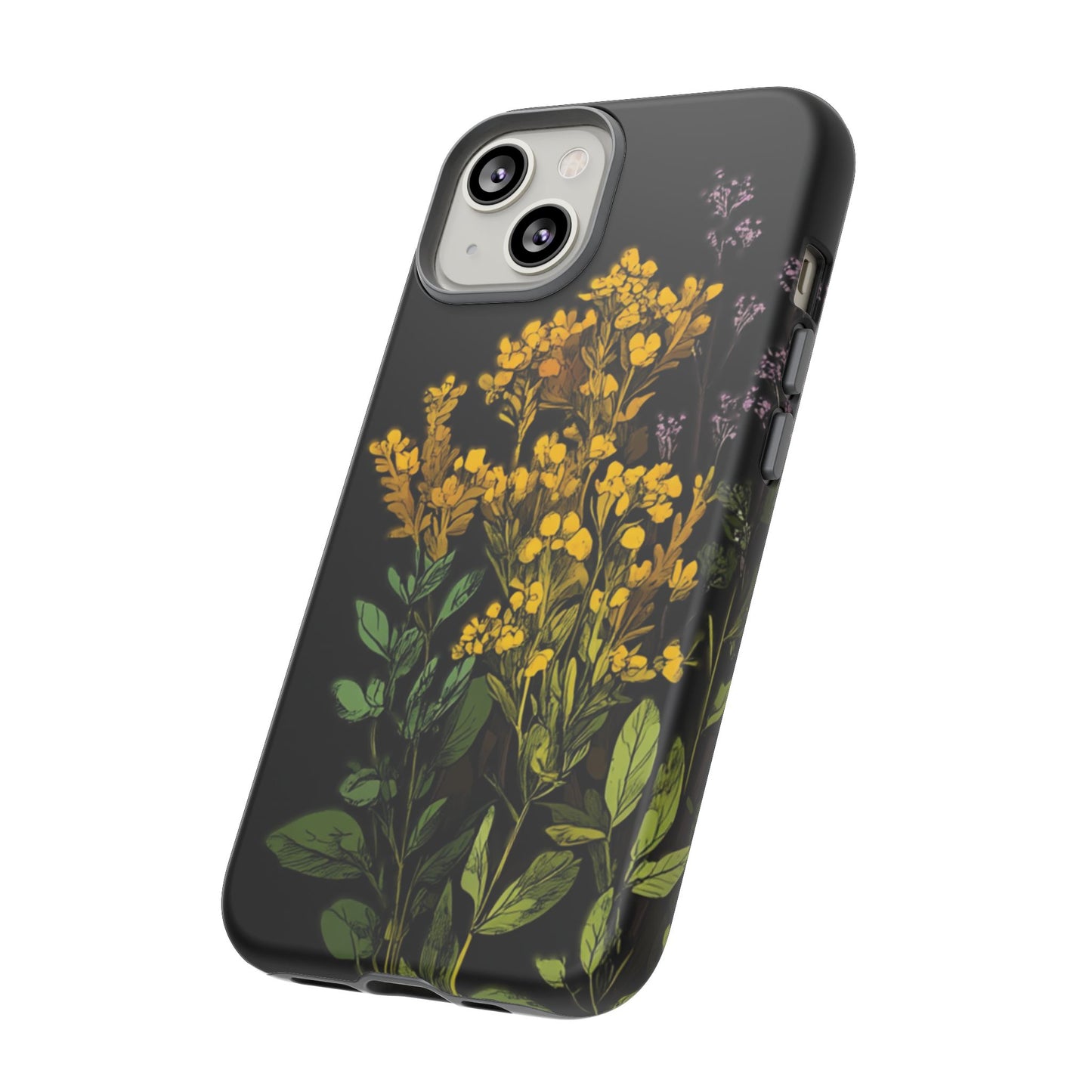 Floral Tough Phone Case - Elegant Yellow Botanical Design