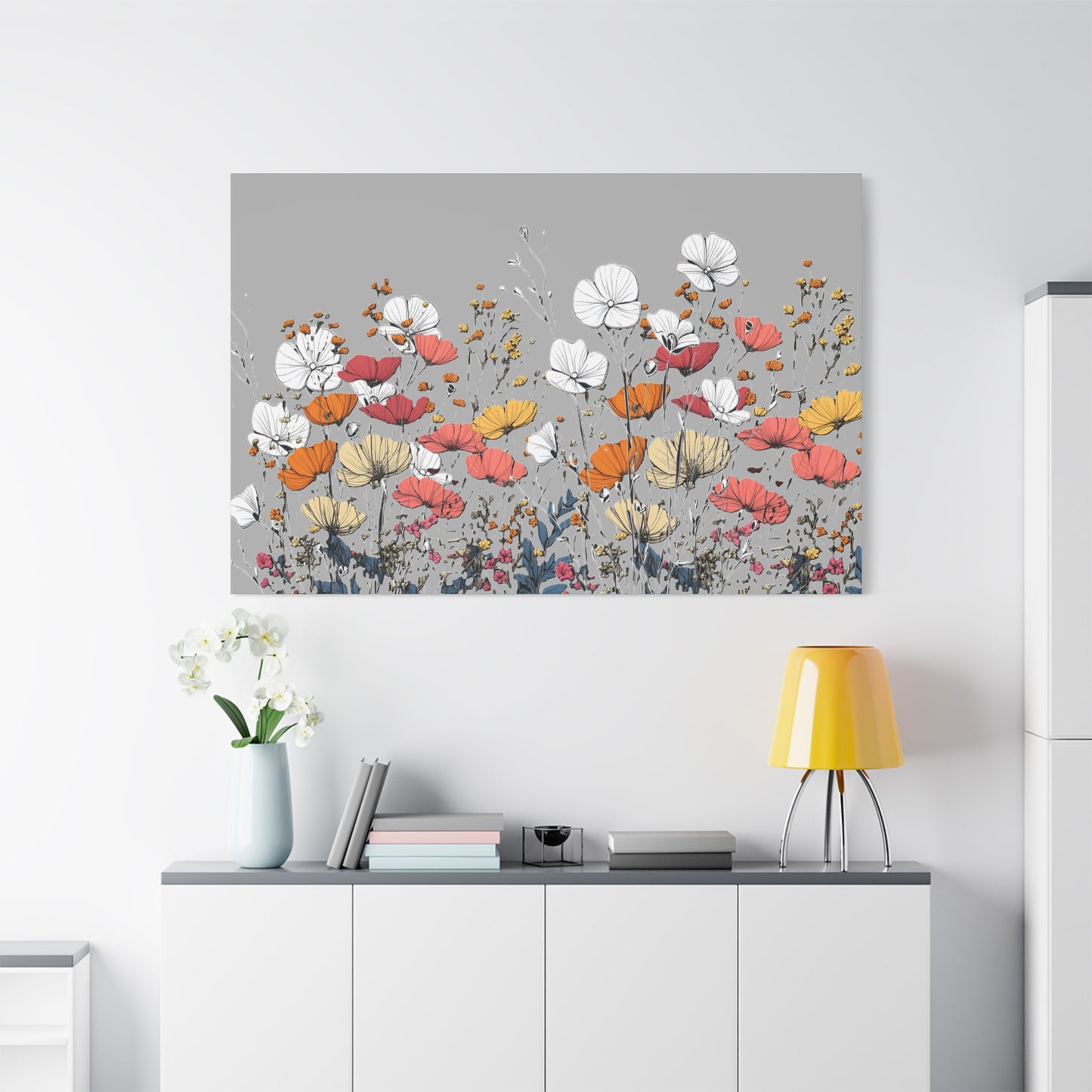 Floral Canvas Wall Art - Vibrant Flower Design for Home Decor