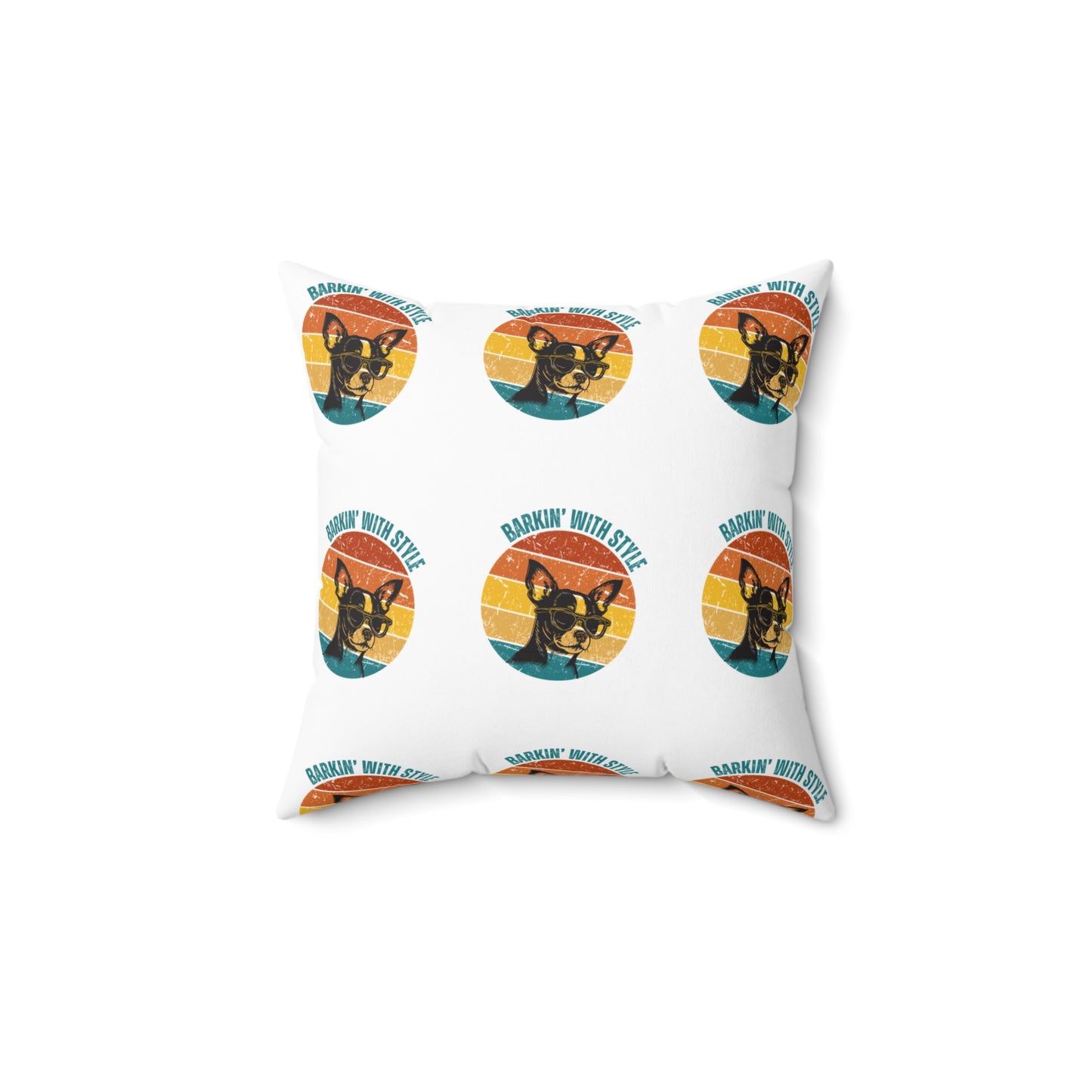 Spun Polyester Square Pillow - Barkin With Style 14"x14"