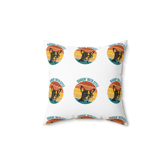 Spun Polyester Square Pillow - Barkin With Style 14"x14"