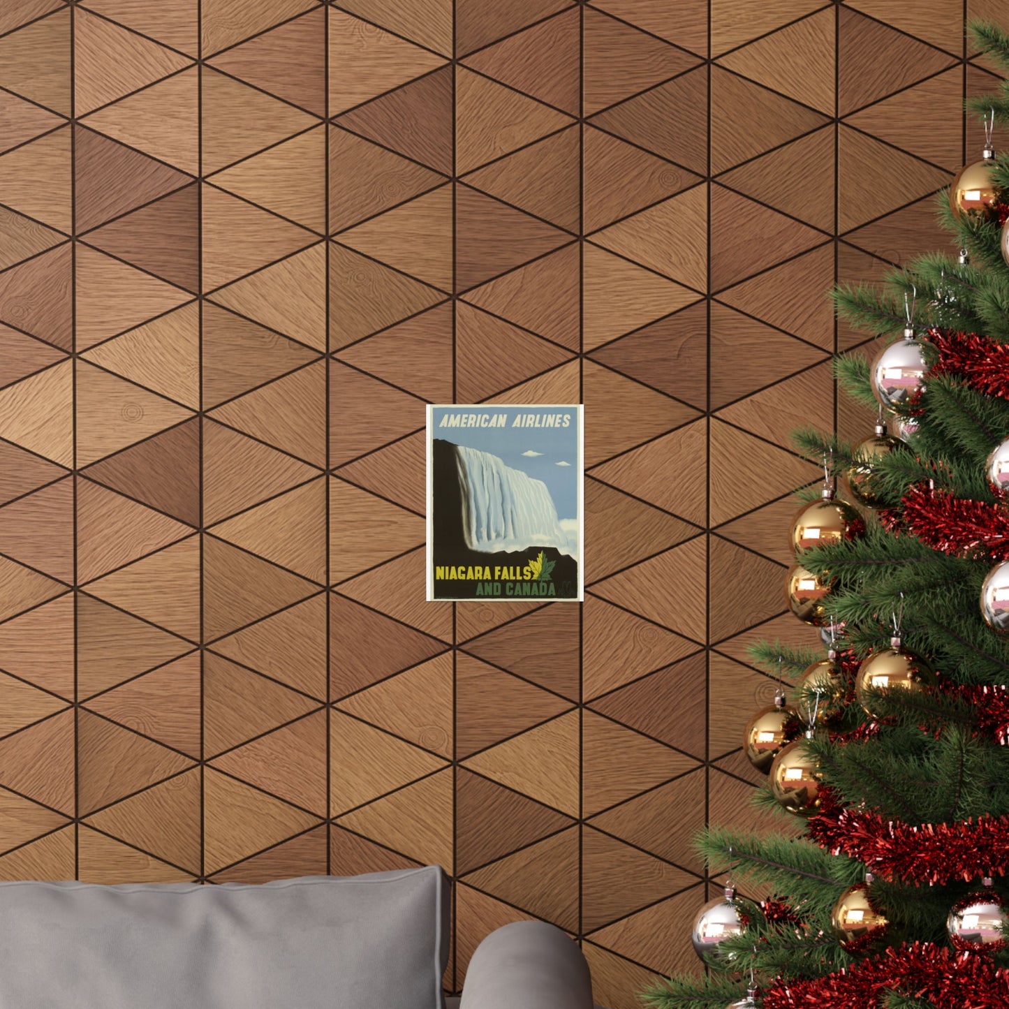 Vintage Niagara Falls Matte Poster - American Airlines Travel Art