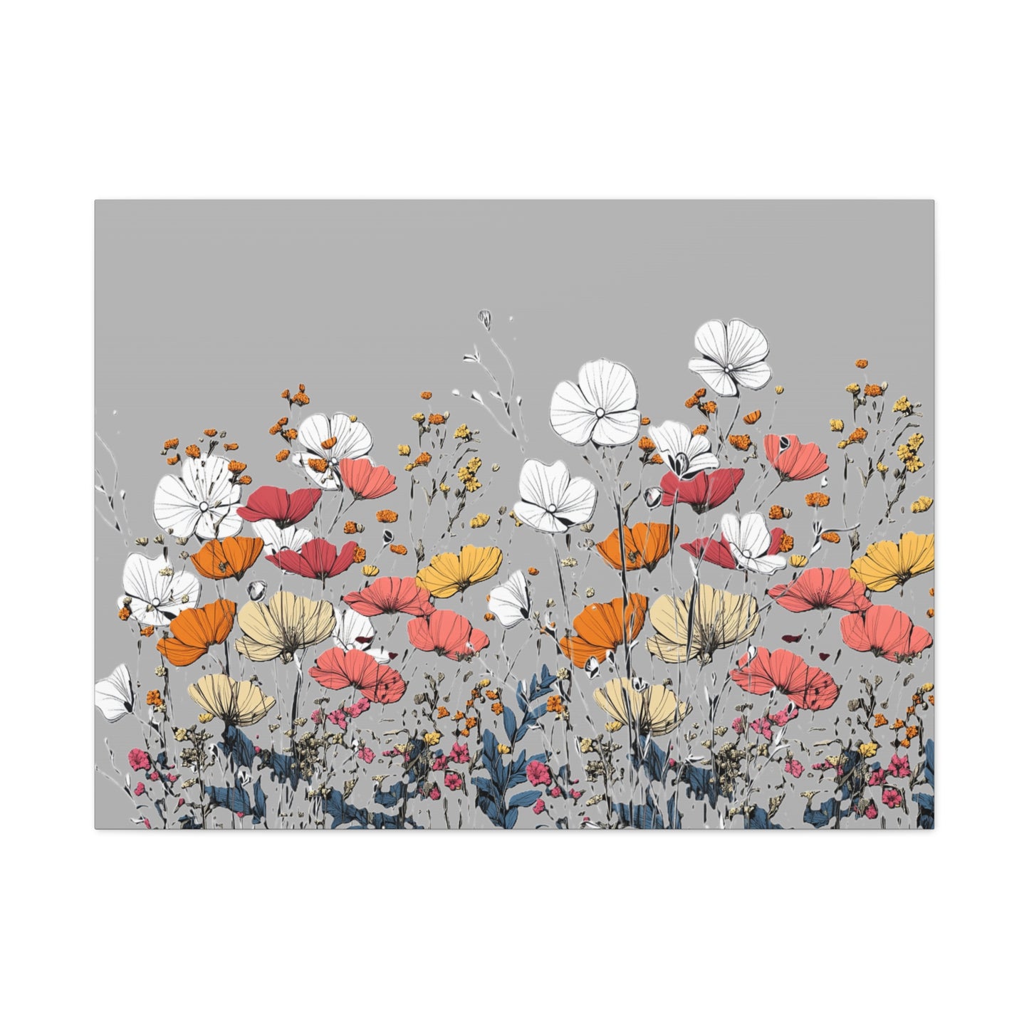 Floral Canvas Wall Art - Vibrant Flower Design for Home Decor