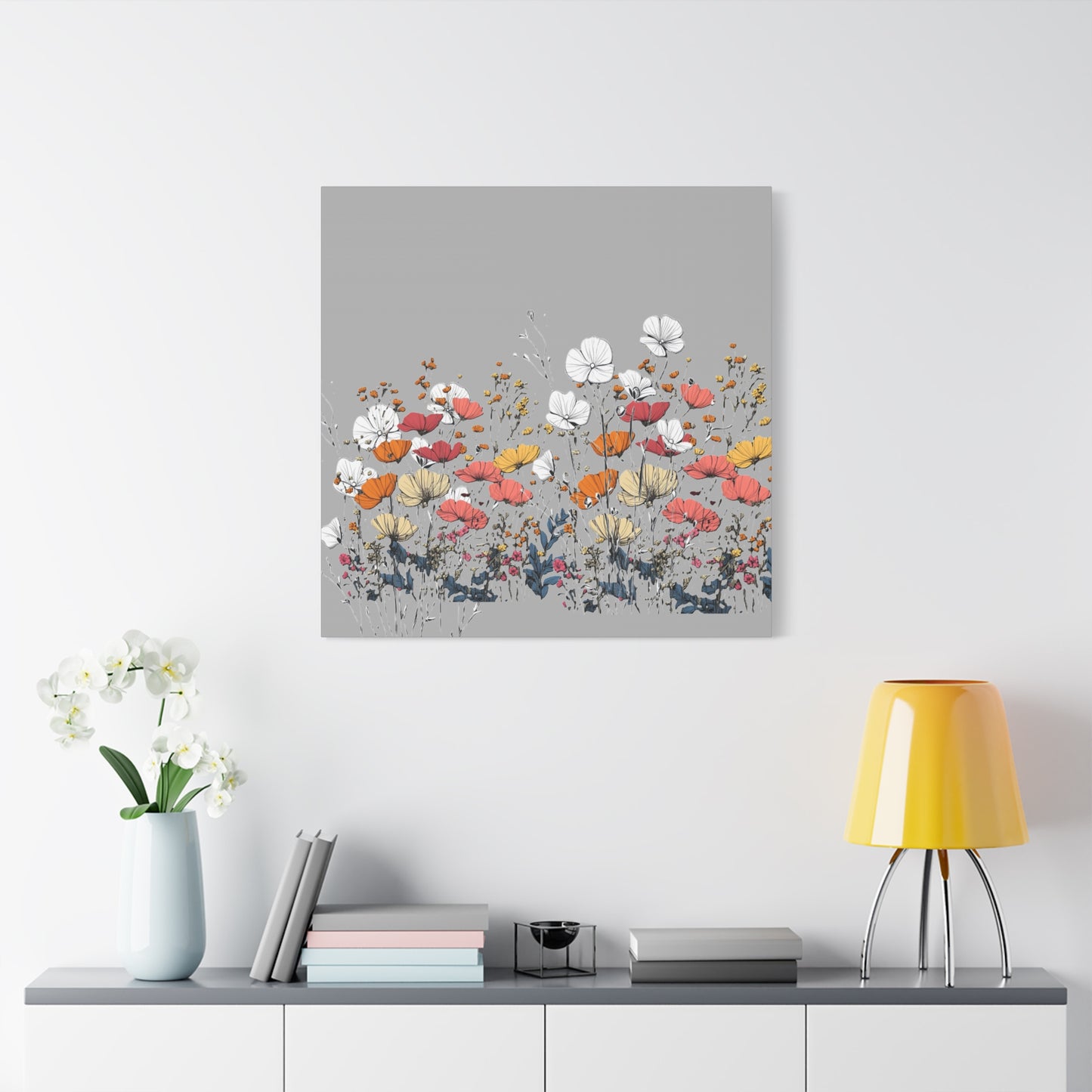 Floral Canvas Wall Art - Vibrant Flower Design for Home Decor