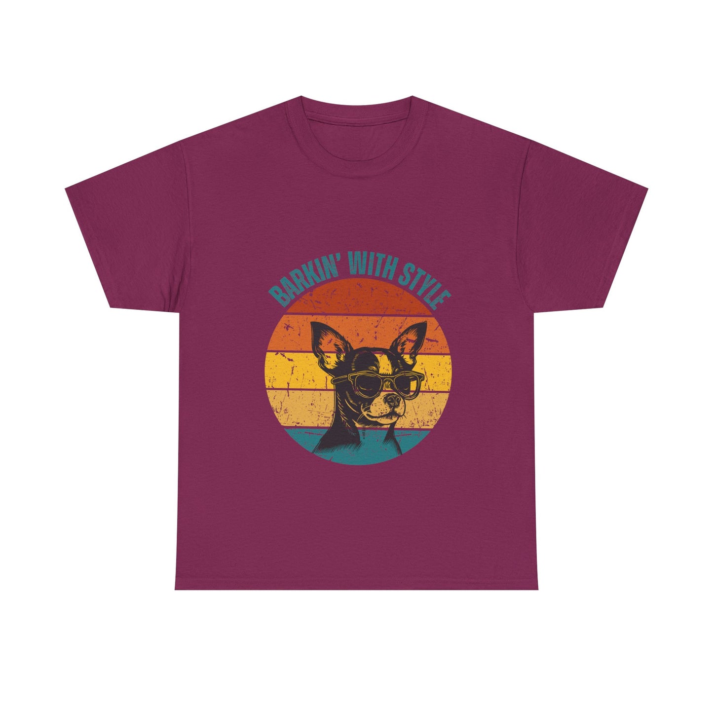 Retro Dog Graphic Tee - Barkin' With Stylin' Unisex Heavy Cotton Shirt