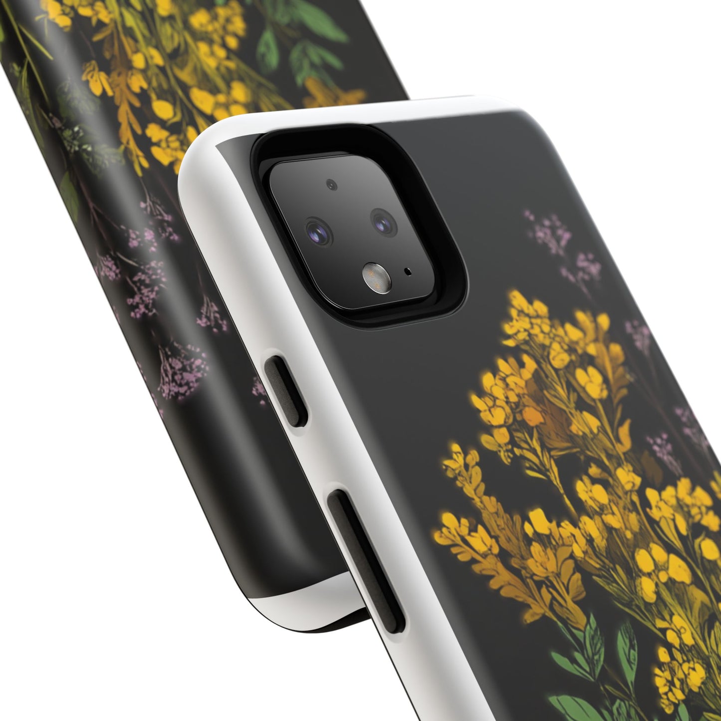 Floral Tough Phone Case - Elegant Yellow Botanical Design