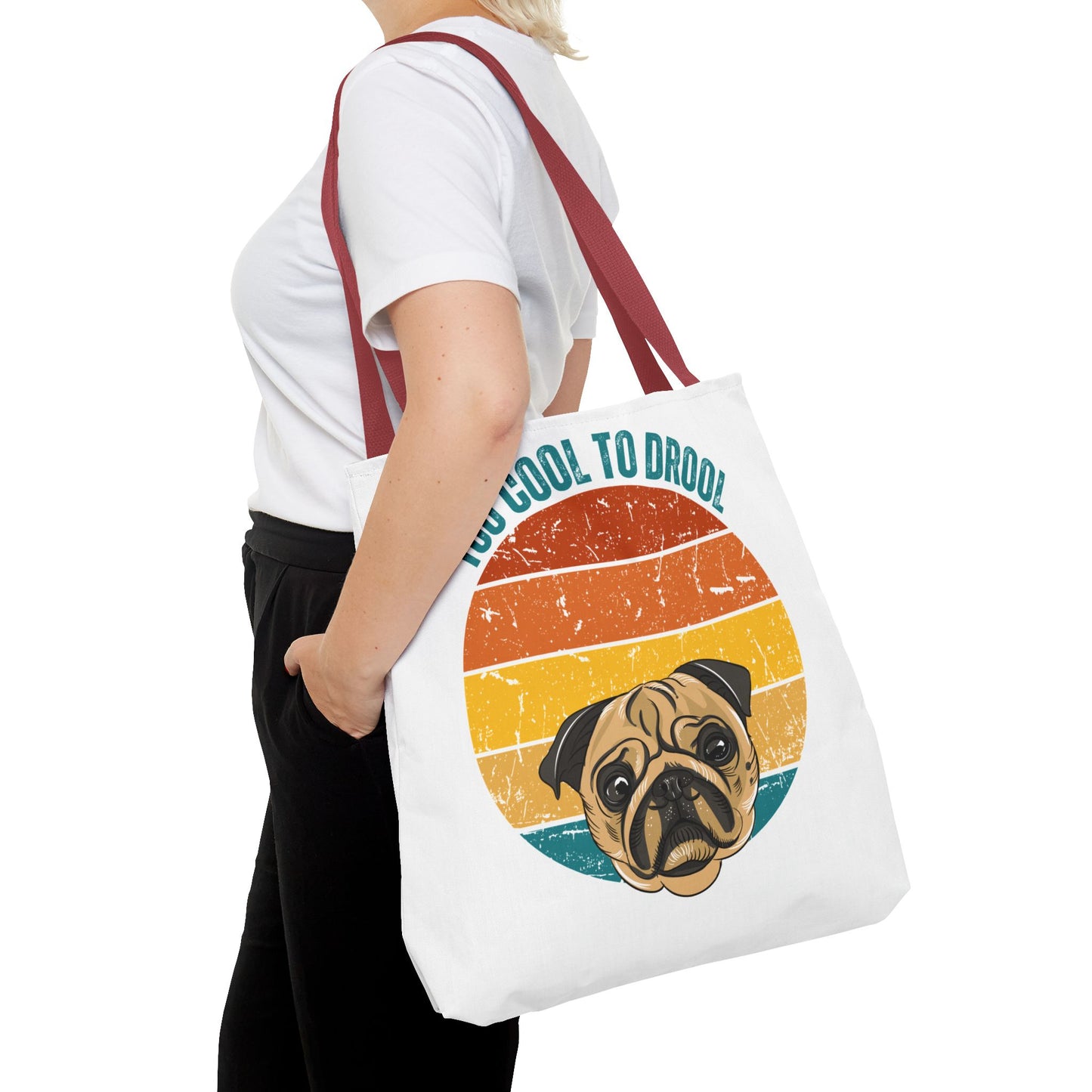 Too Cool to Drool Pug Tote