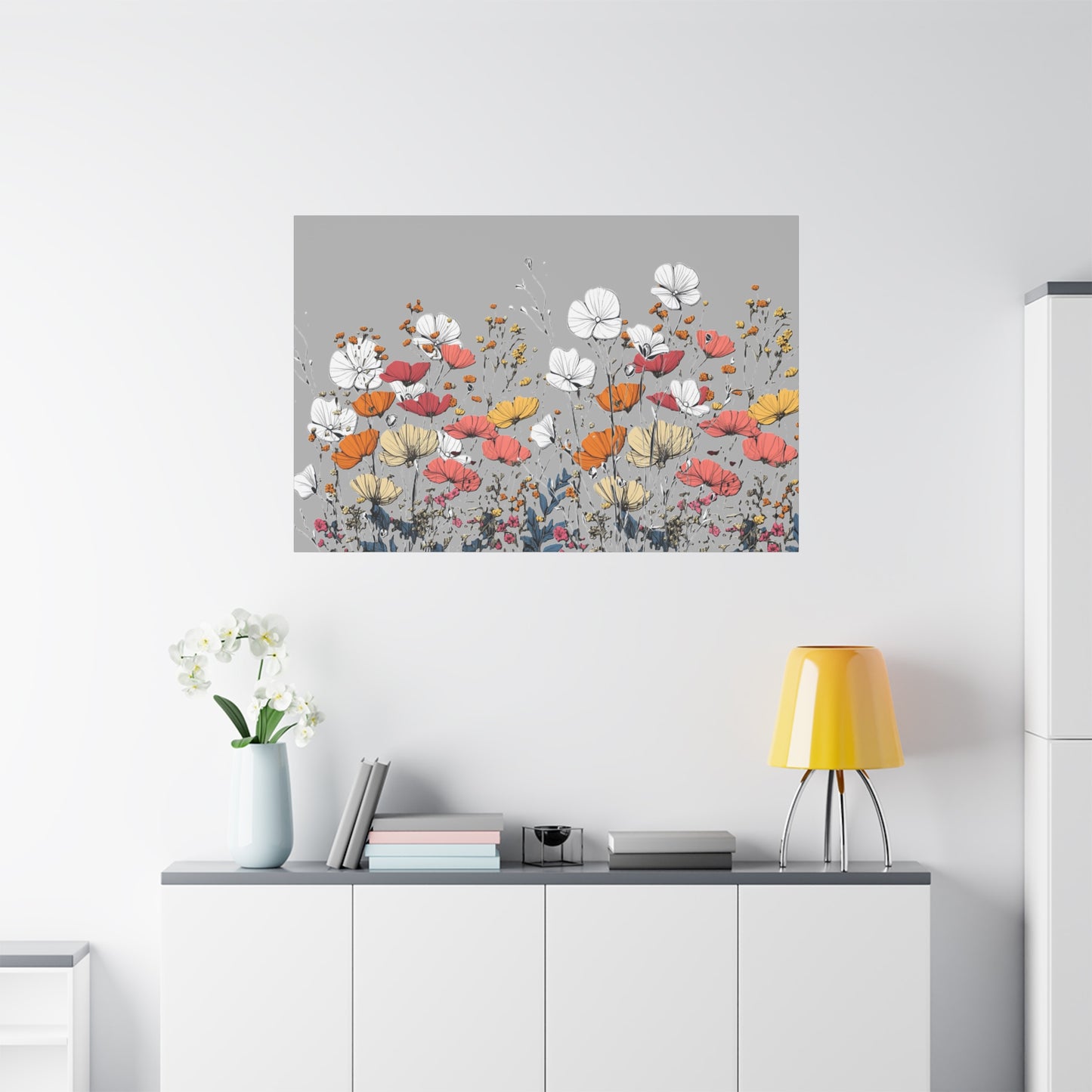 Floral Canvas Wall Art - Vibrant Flower Design for Home Decor