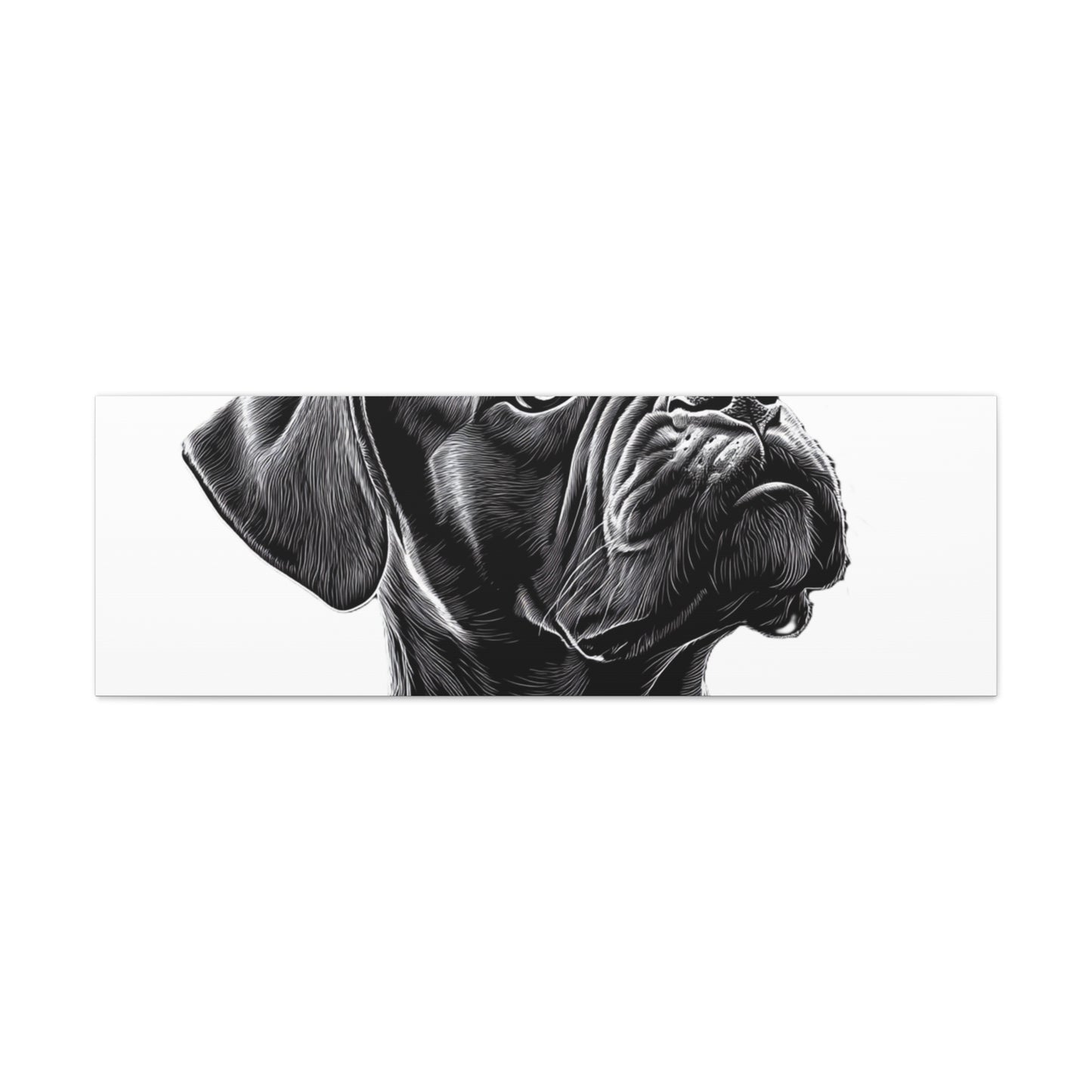 Canvas Wall Art - Black Boxer Dog Portrait - Pet Lover Home Decor