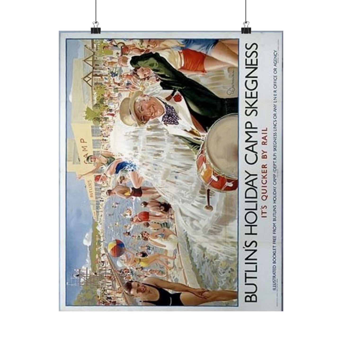 Butlins Holiday Camp Skegness Vintage Poster - Matte Vertical Wall Art