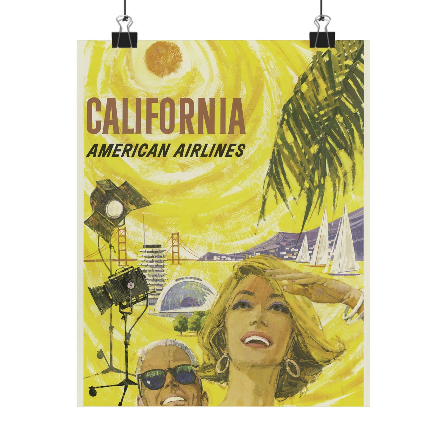 Vintage California Travel Poster | Matte Vertical Wall Art