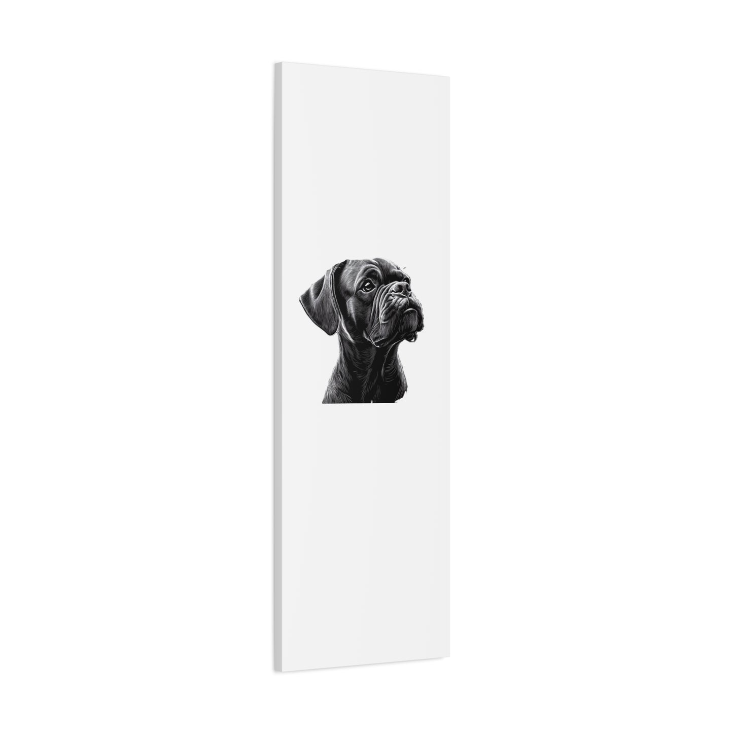 Canvas Wall Art - Black Boxer Dog Portrait - Pet Lover Home Decor