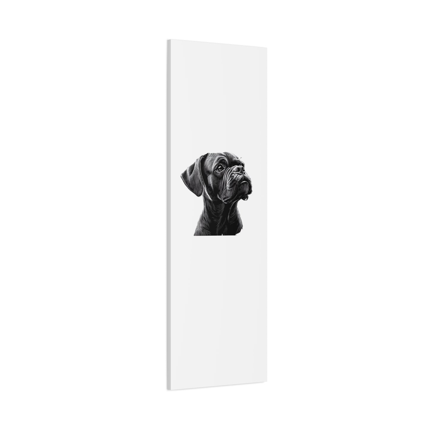 Canvas Wall Art - Black Boxer Dog Portrait - Pet Lover Home Decor