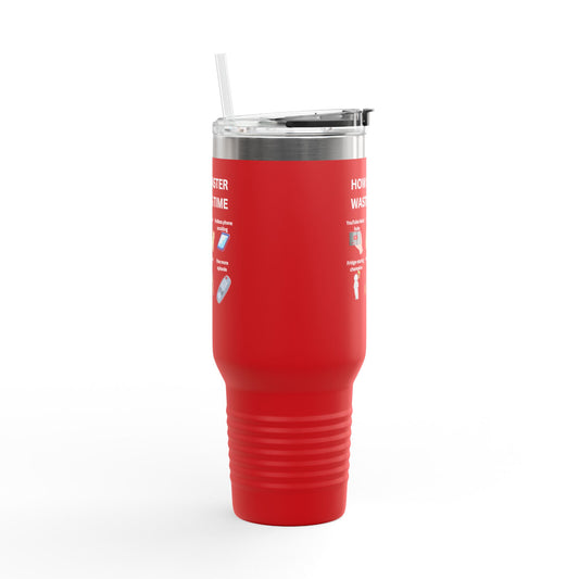 Fun Insulated Travel Mug - "How I Master Wasting Time" - 40oz