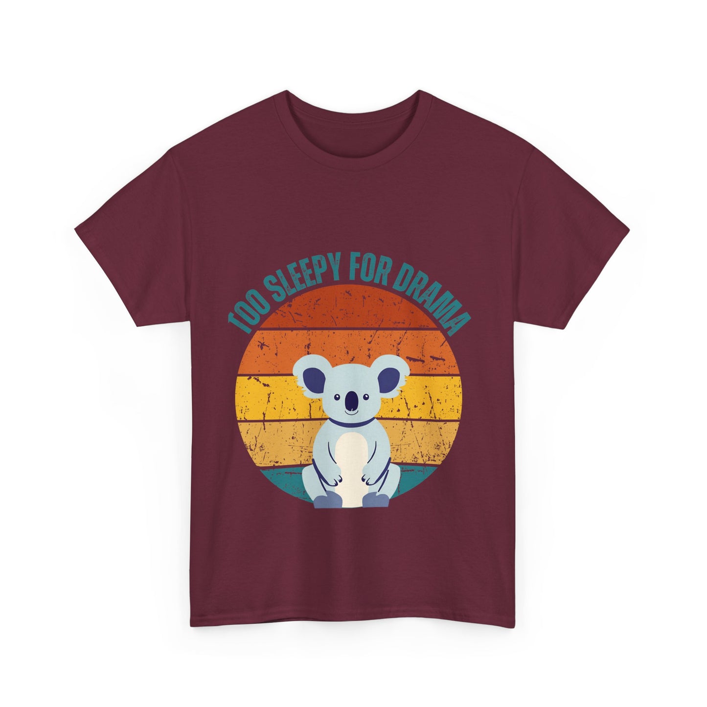Sleepy for Drama Unisex Heavy Cotton Tee - Cute Koala Graphic T-Shirt