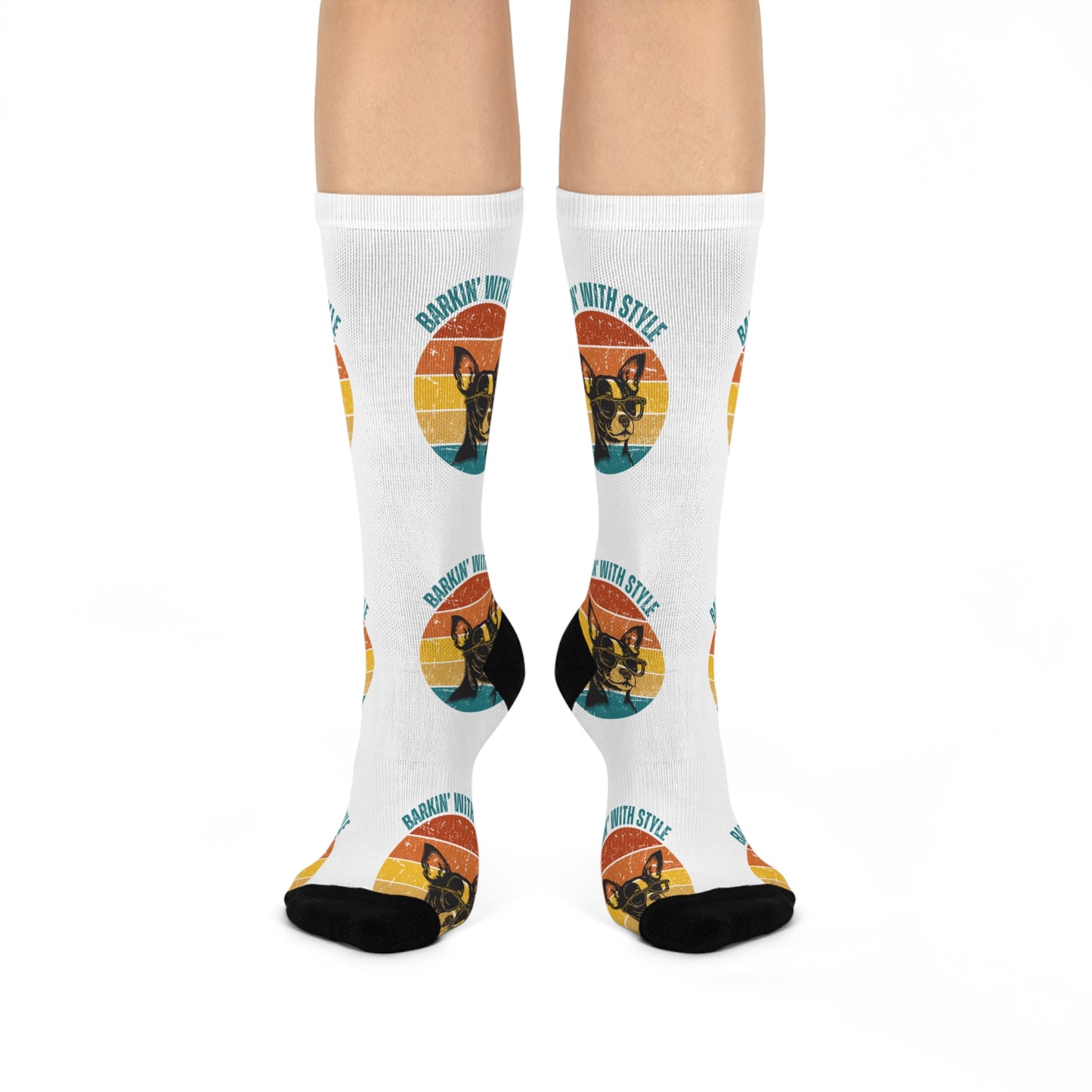 Fun Pet-Themed Cushioned Crew Socks - 'Barkin' With Style'