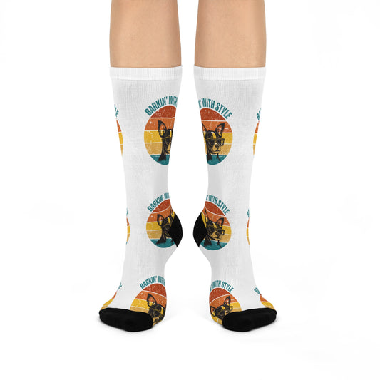 Fun Pet-Themed Cushioned Crew Socks - 'Barkin' With Style'