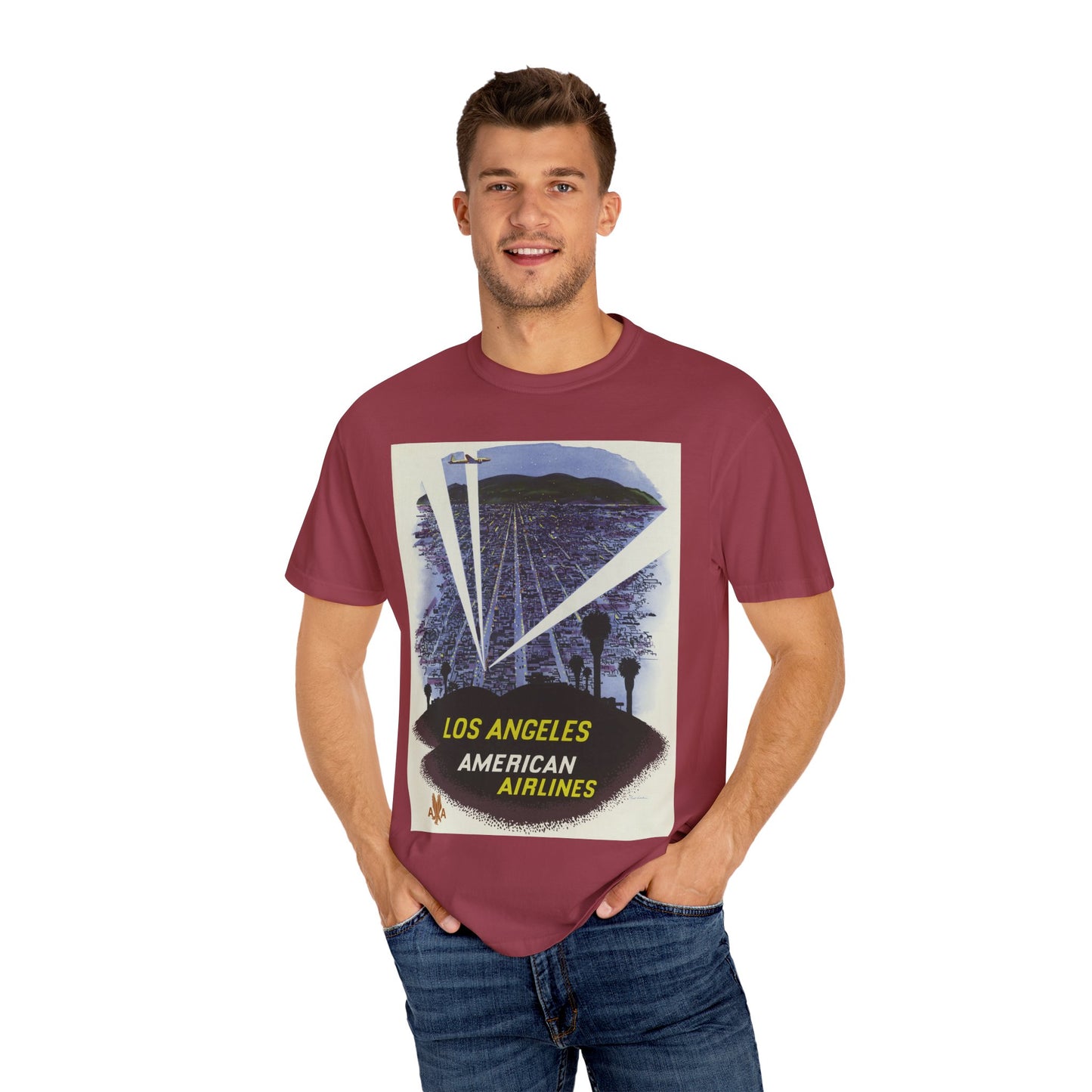 Los Angeles American Airlines Vintage T-shirt - Unisex Garment-Dyed Tee