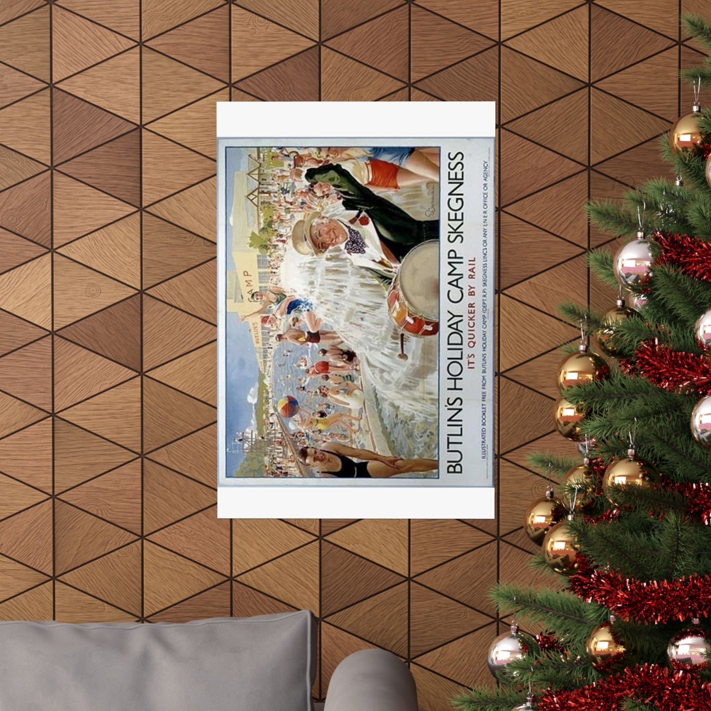 Butlins Holiday Camp Skegness Vintage Poster - Matte Vertical Wall Art