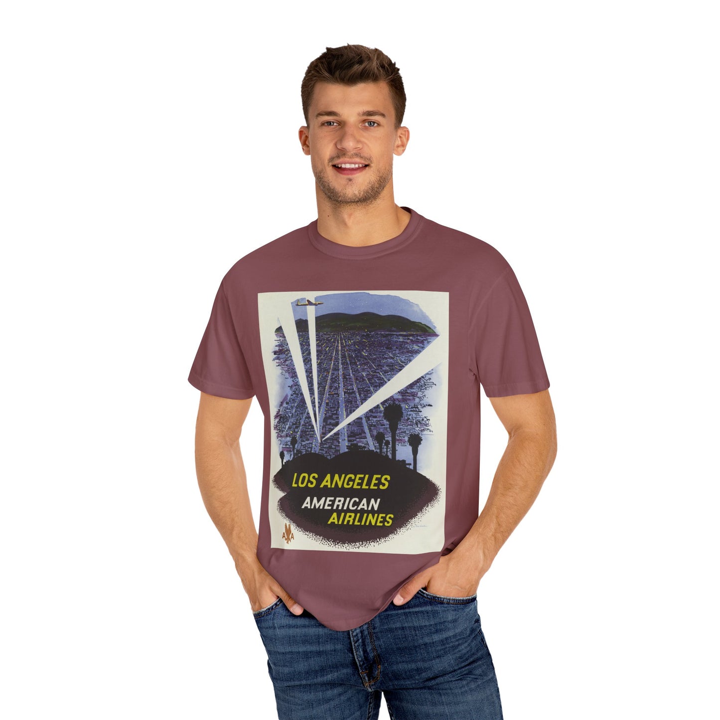 Los Angeles American Airlines Vintage T-shirt - Unisex Garment-Dyed Tee