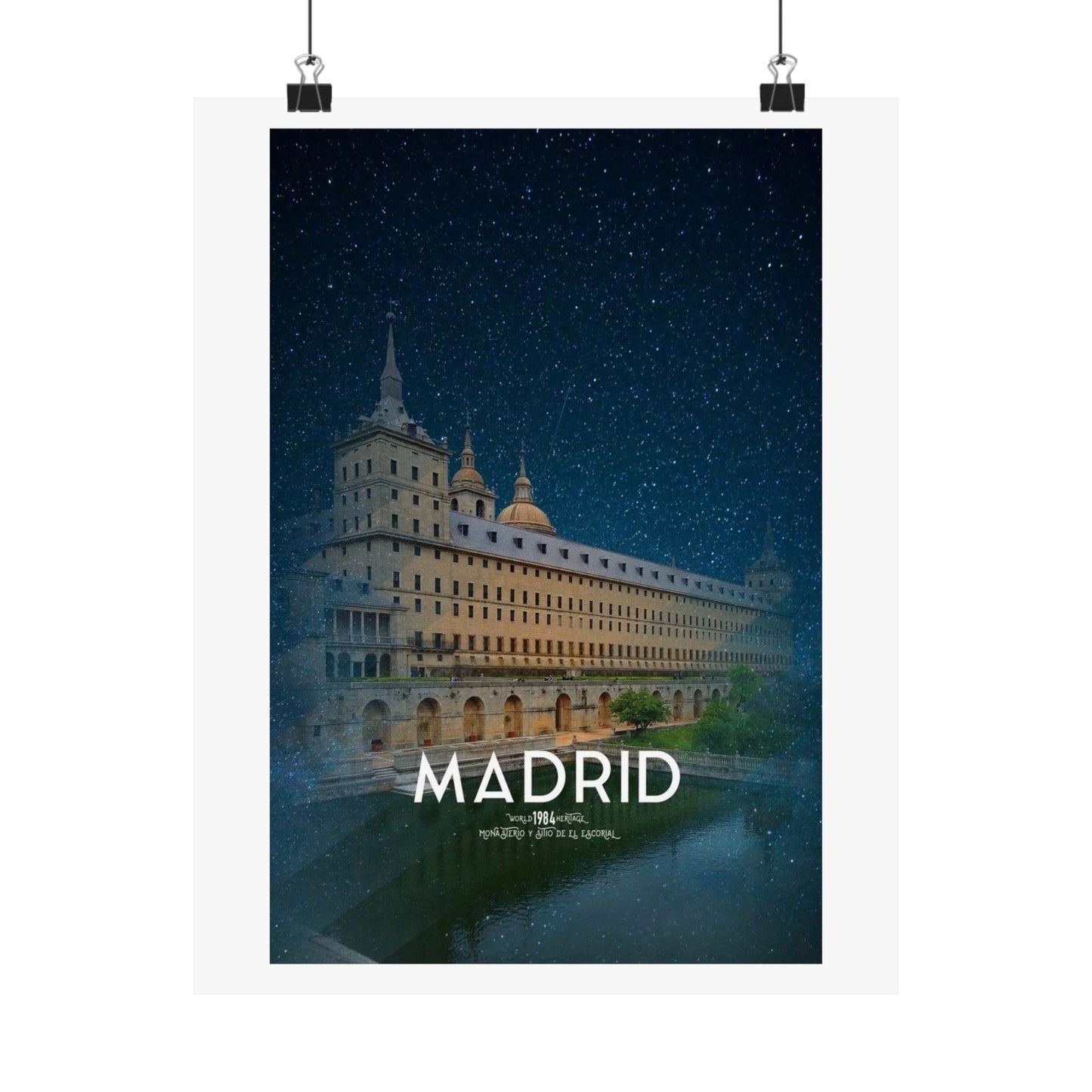 Stylish Matte Vertical Poster - Madrid Skyline Art Print