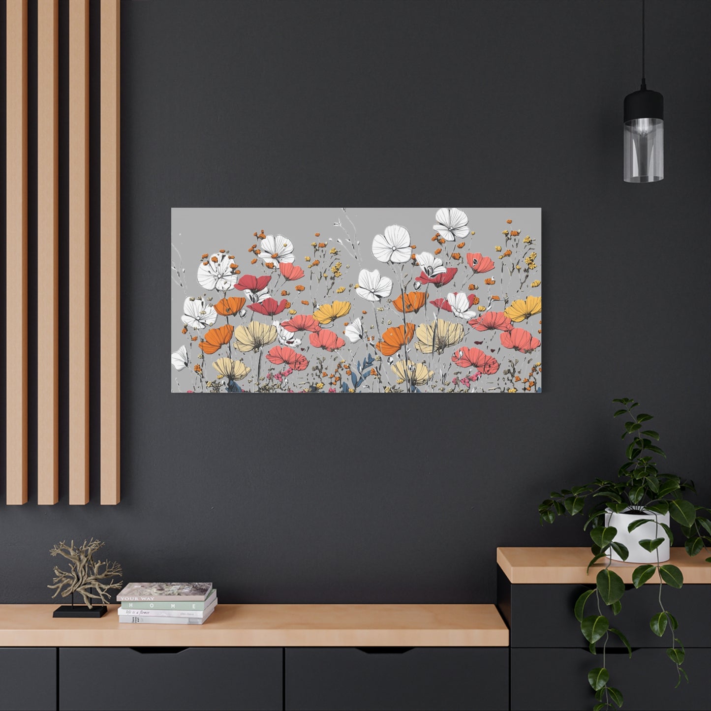 Floral Canvas Wall Art - Vibrant Flower Design for Home Decor